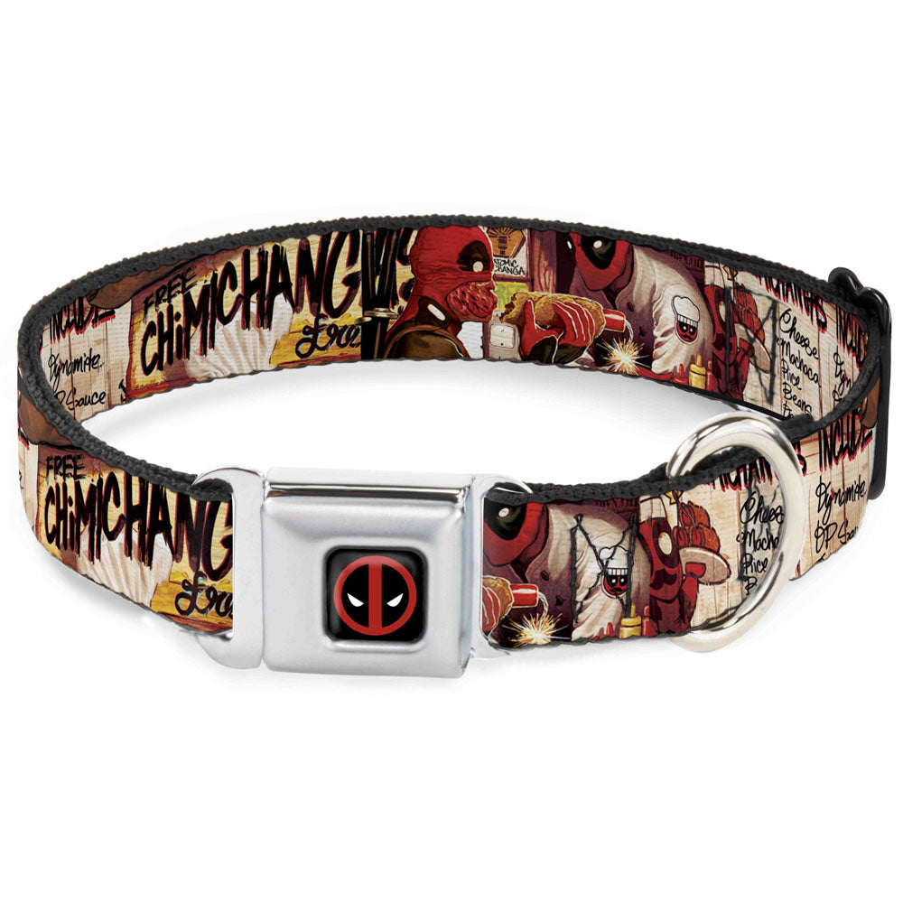 Deadpool Logo Black/Red/White Seatbelt Buckle Collar - Deadpool Kills Deadpool #2 Cover Dynamite Chimichanga Seatbelt Buckle Collars Marvel Comics