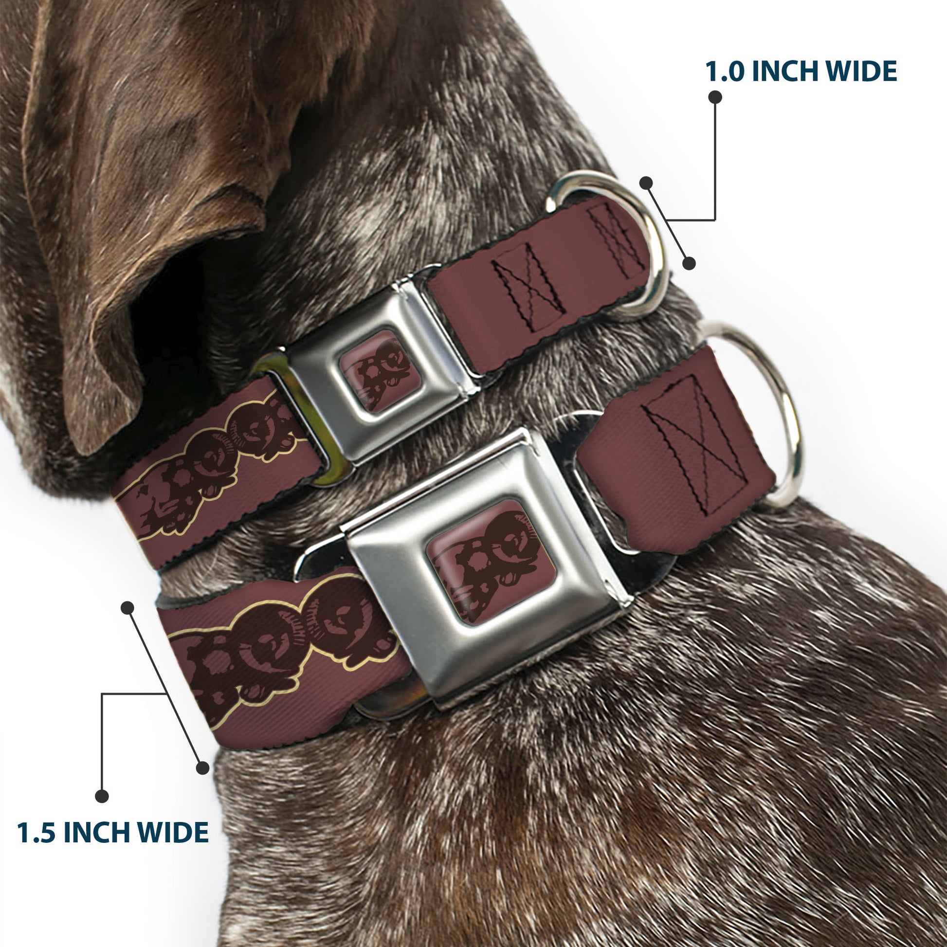 Charging Ram Logo Full Color Browns Seatbelt Buckle Collar - Dodge Americana RAM CHARGER Browns Seatbelt Buckle Collars Ram