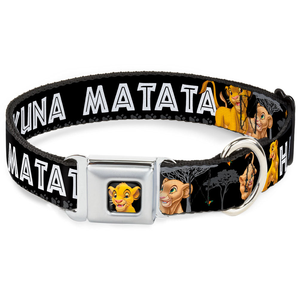 Simba2 CLOSE-UP Full Color Seatbelt Buckle Collar - Lion King Simba & Nala HAKUNA MATATA Seatbelt Buckle Collars Disney