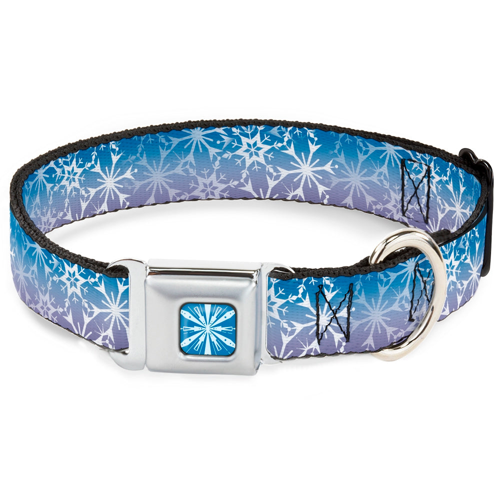 Frozen II Snowflake Full Color Blue/White Seatbelt Buckle Collar - Frozen II Snowflakes Blues/Purples/White Seatbelt Buckle Collars Disney