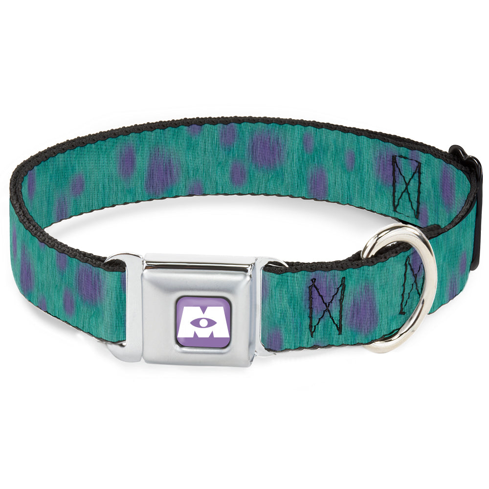 Monsters Inc. Icon Full Color Purple/White Seatbelt Buckle Collar - Monsters Inc. Sulley Bounding Spots Blue/Purple Seatbelt Buckle Collars Disney