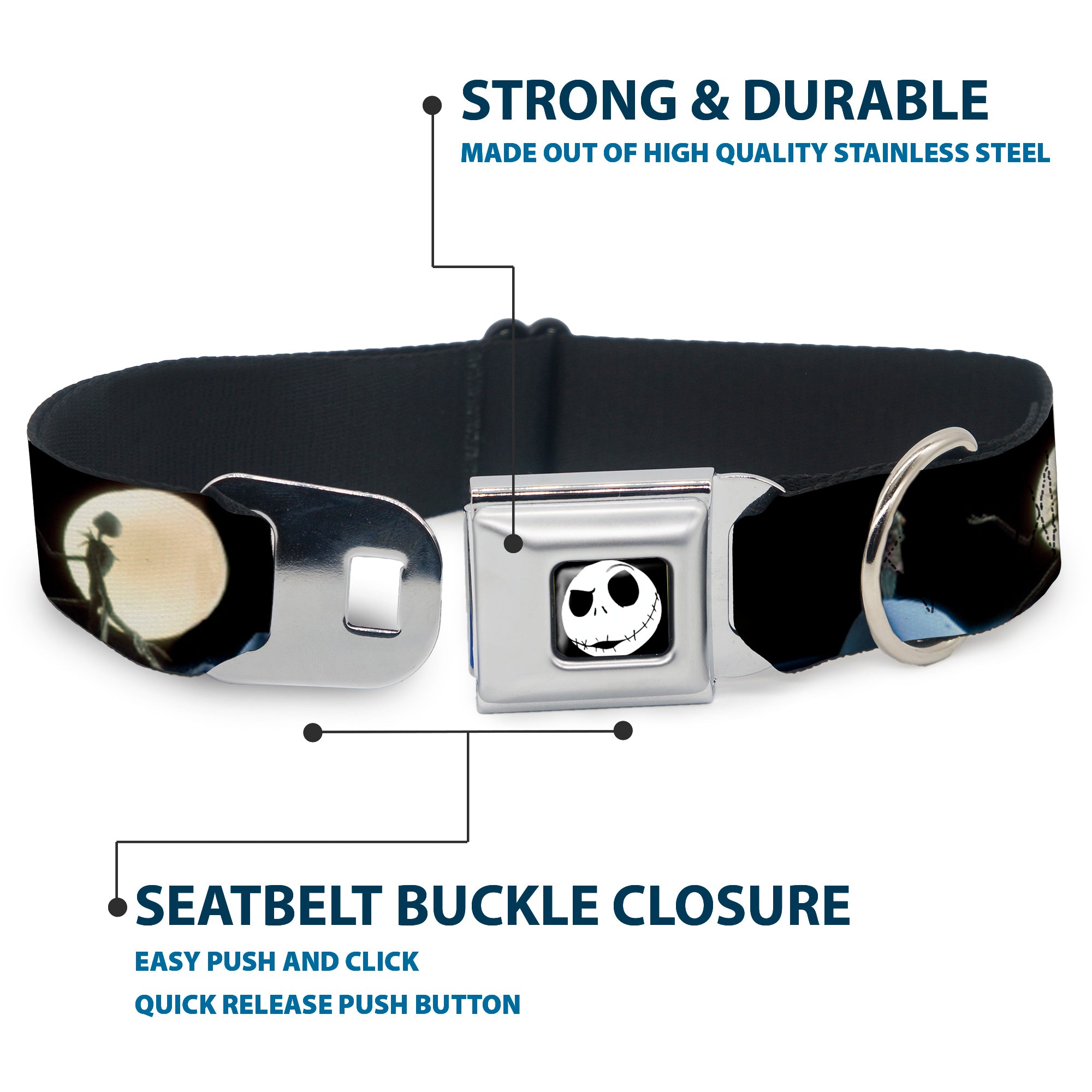 Jack Expression2 Full Color Seatbelt Buckle Collar - NBC Jack & Sally Moon Scenes Seatbelt Buckle Collars Disney