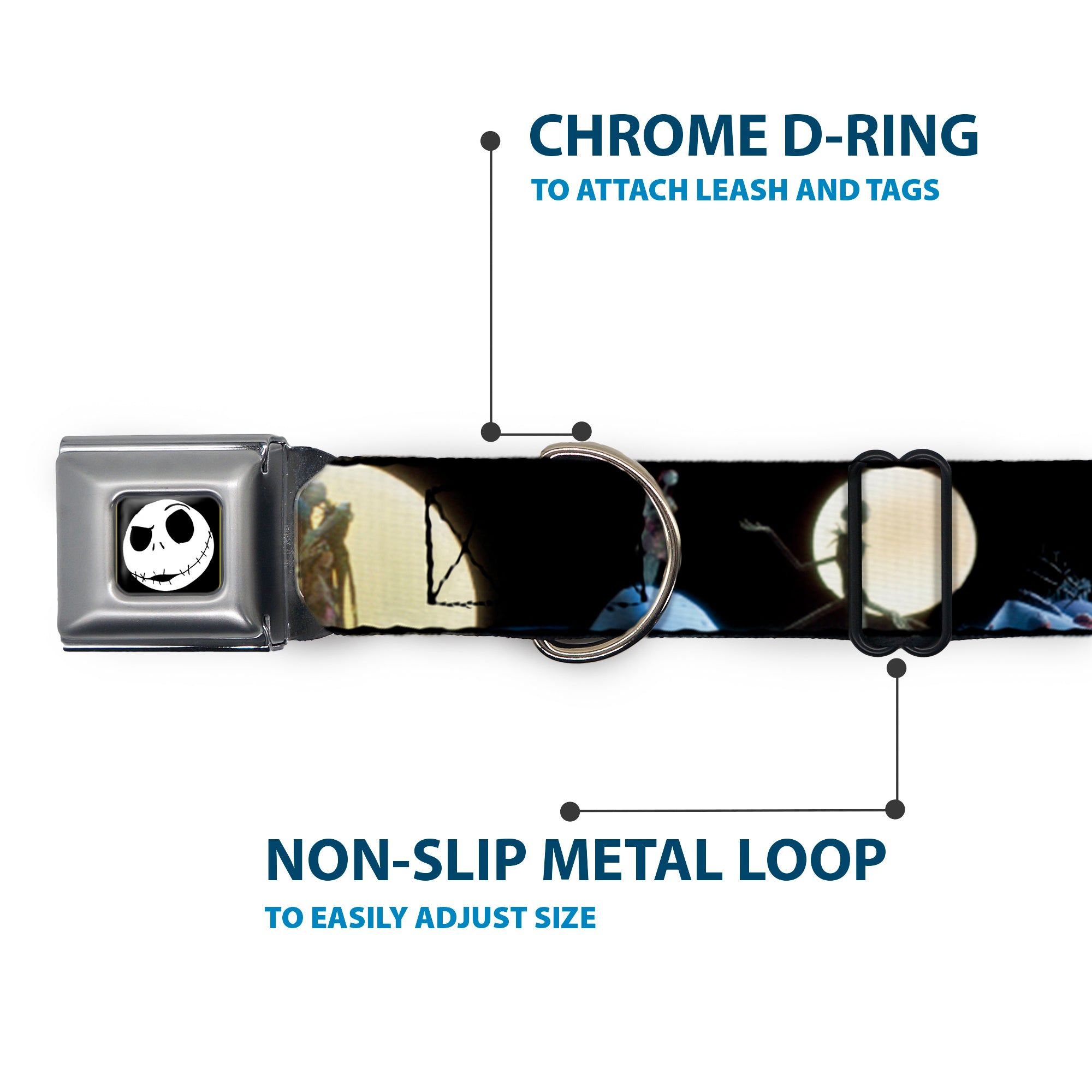 Jack Expression2 Full Color Seatbelt Buckle Collar - NBC Jack & Sally Moon Scenes Seatbelt Buckle Collars Disney