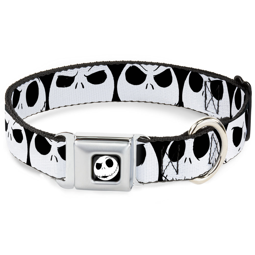 Jack Expression2 Full Color Seatbelt Buckle Collar - Nightmare Before Christmas 7-Jack Expressions CLOSE-UP Black/White Seatbelt Buckle Collars Disney
