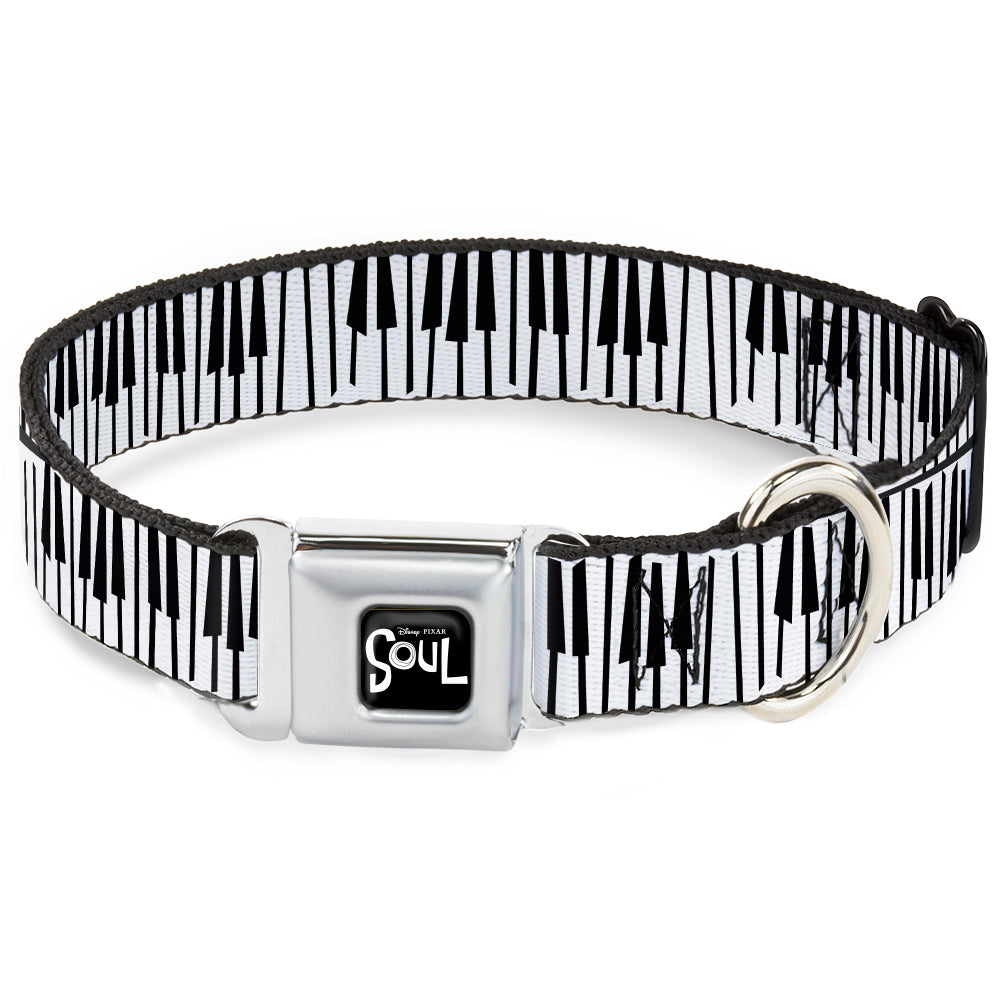 SOUL Text Logo Full Color Black/White Seatbelt Buckle Collar - Soul Piano Keys White/Black Seatbelt Buckle Collars Disney