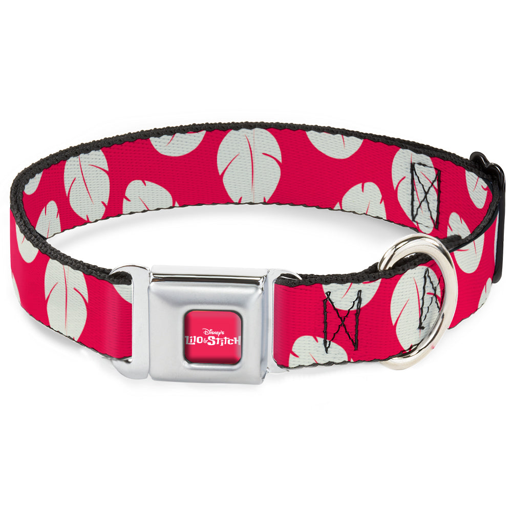Disney's LILO & STITCH Title Logo Full Color Red/White Seatbelt Buckle Collar - Lilo & Stitch Bounding Lilo Dress Leaves Red/Ivory Seatbelt Buckle Collars Disney