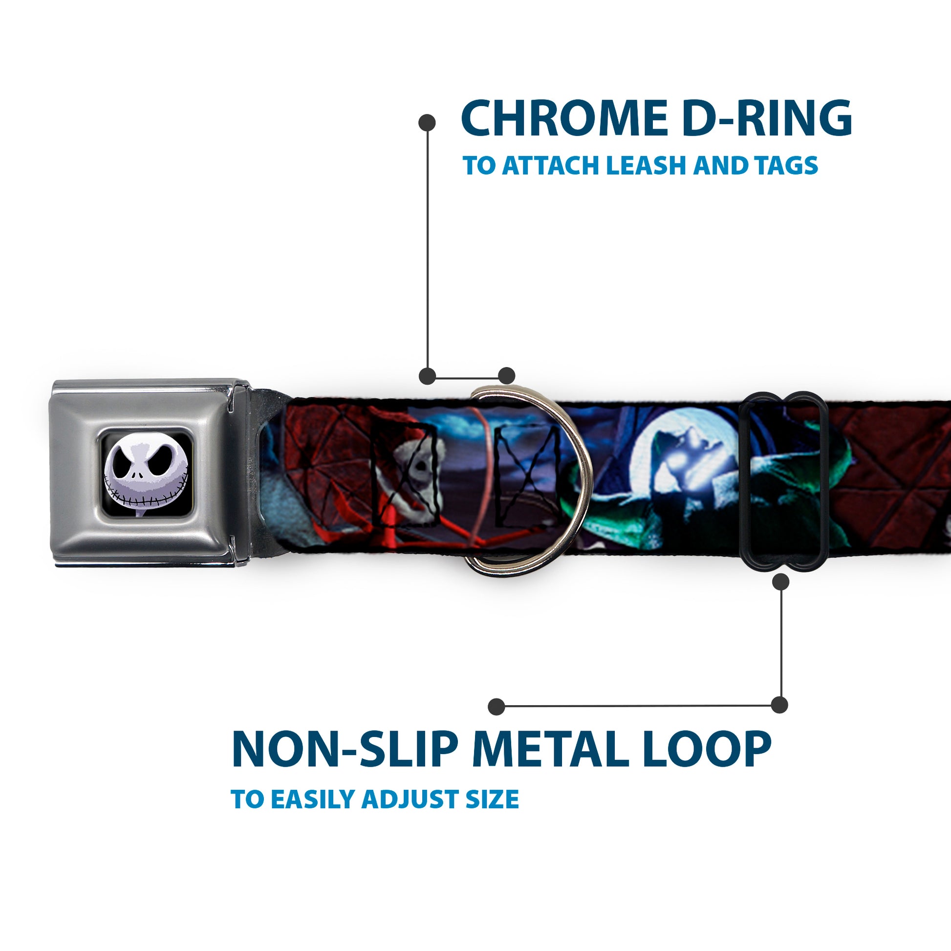 Jack Expression6 Full Color Seatbelt Buckle Collar - NBC Jack, Oogie Boogie, Santa Scene Seatbelt Buckle Collars Disney