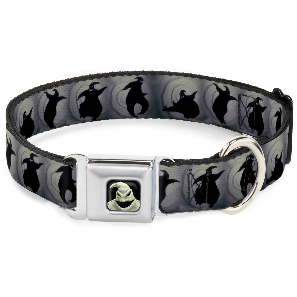 Oogie Boogie CLOSE-UP Full Color Seatbelt Buckle Collar - Oogie Boogie Silhouette Poses Gray/Black Seatbelt Buckle Collars Disney