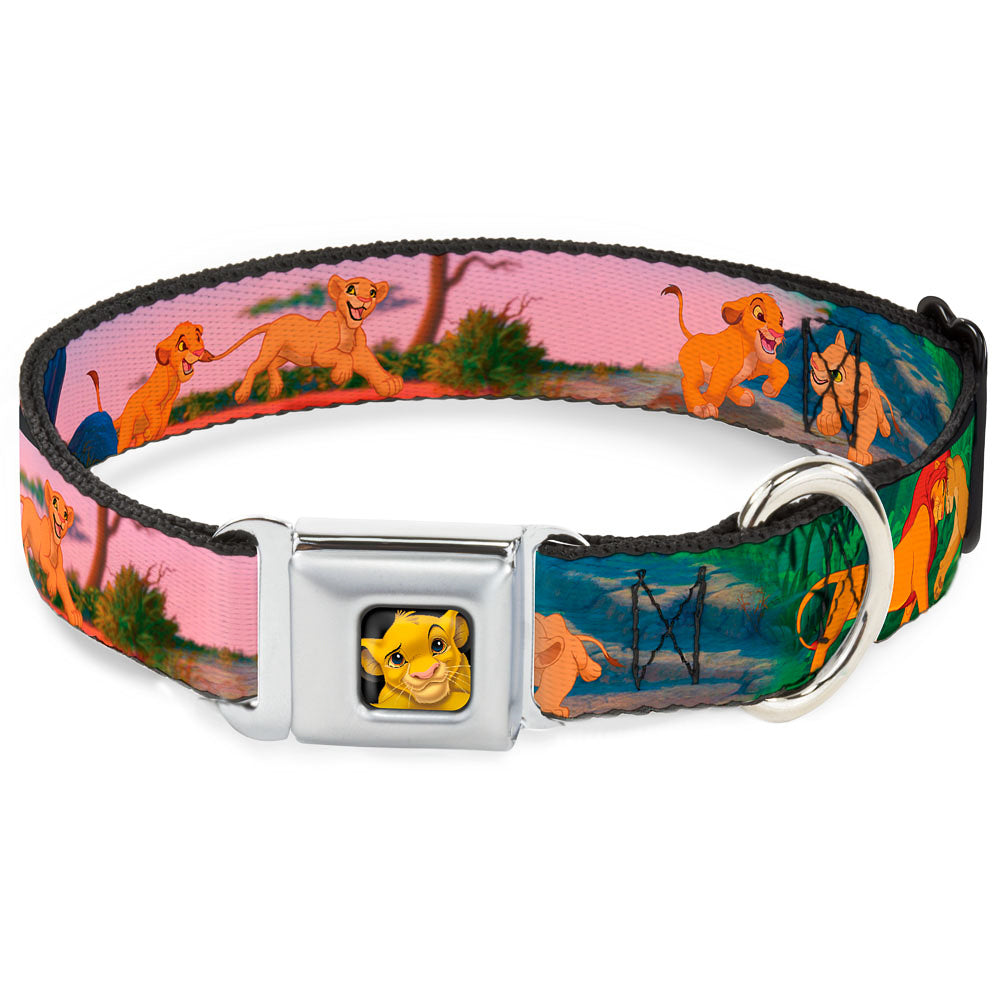 Simba Full Color Seatbelt Buckle Collar - Lion King Simba & Nala Growing Up Scenes Seatbelt Buckle Collars Disney