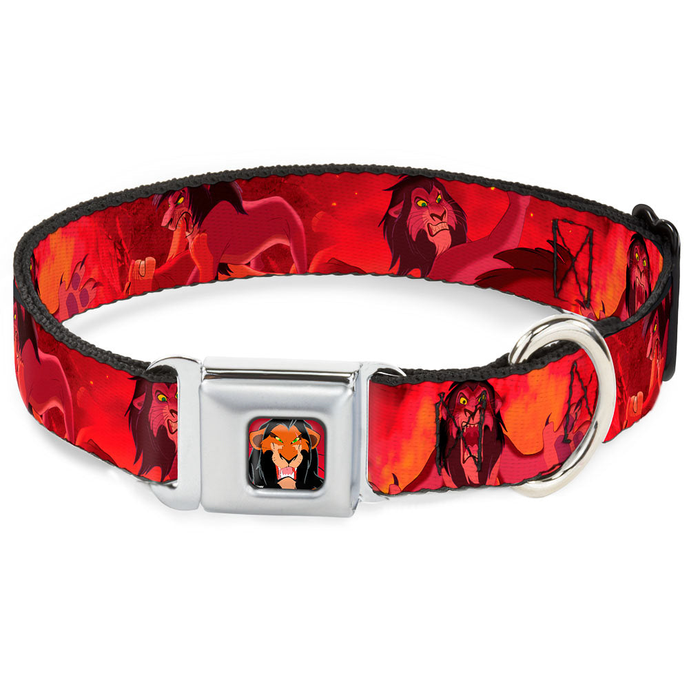 Scar Red Full Color Seatbelt Buckle Collar - Simba Scar Battle Scene Fiery Red Seatbelt Buckle Collars Disney