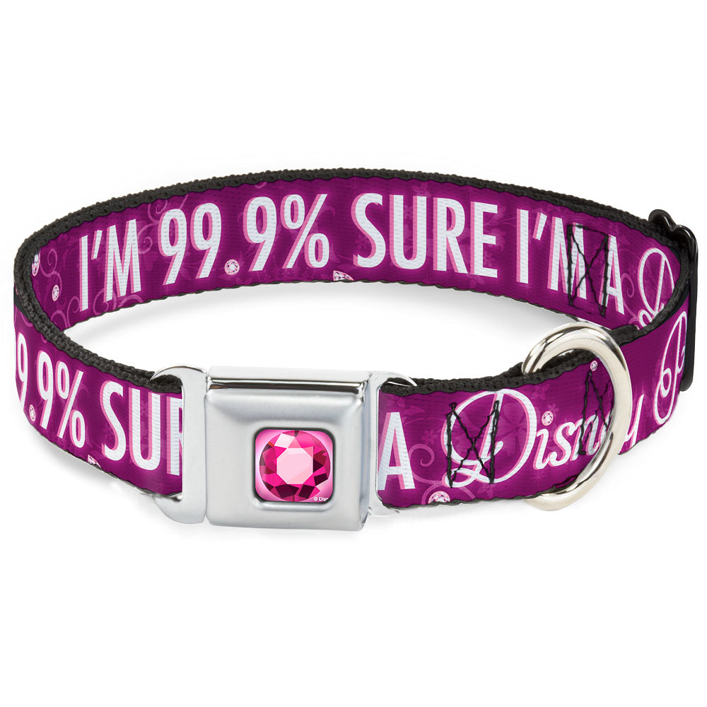 Princess Gem Full Color Fuchsia Seatbelt Buckle Collar - I'M 99.9% SURE I'M A DISNEY PRINCESS Pinks/White Seatbelt Buckle Collars Disney