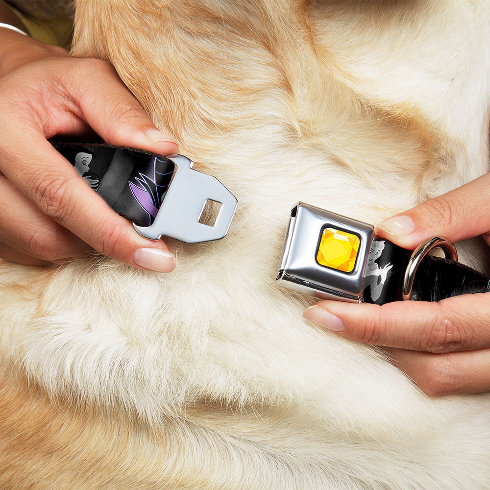 Princess Gem CLOSE-UP Full Color Yellow Seatbelt Buckle Collar - Villains Hexing Princess' Scenes Color/Black/White Seatbelt Buckle Collars Disney