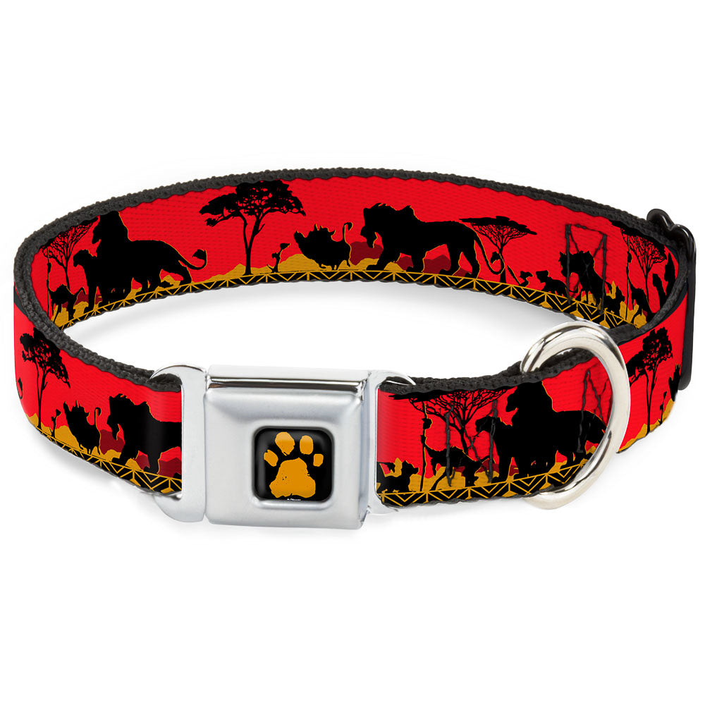 Lion King Paw Full Color Black Gold Seatbelt Buckle Collar - Mufasa & Simba JUST CAN'T WAIT TO BE KING/Family Silhouette Seatbelt Buckle Collars Disney