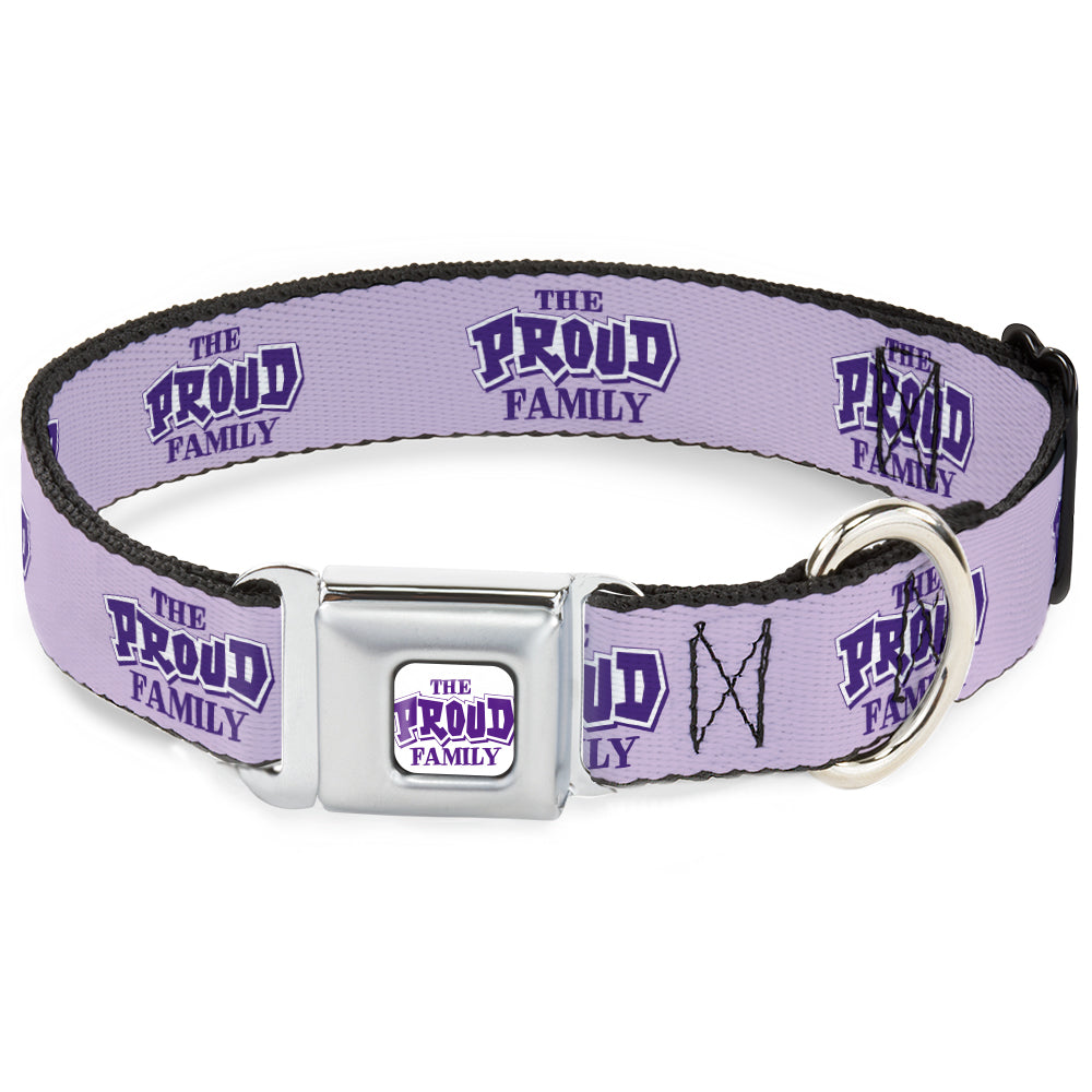 THE PROUD FAMILY Title Logo Full Color White/Purple Seatbelt Buckle Collar - THE PROUD FAMILY Title Logo Purples Seatbelt Buckle Collars Disney