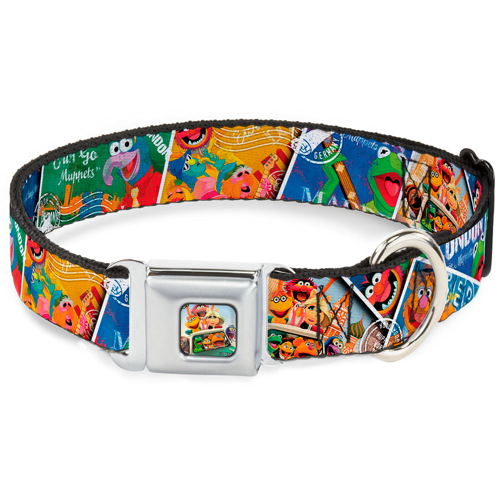 Muppets in Car Full Color Seatbelt Buckle Collar - Muppets Postage Stamps Stacked Seatbelt Buckle Collars Disney