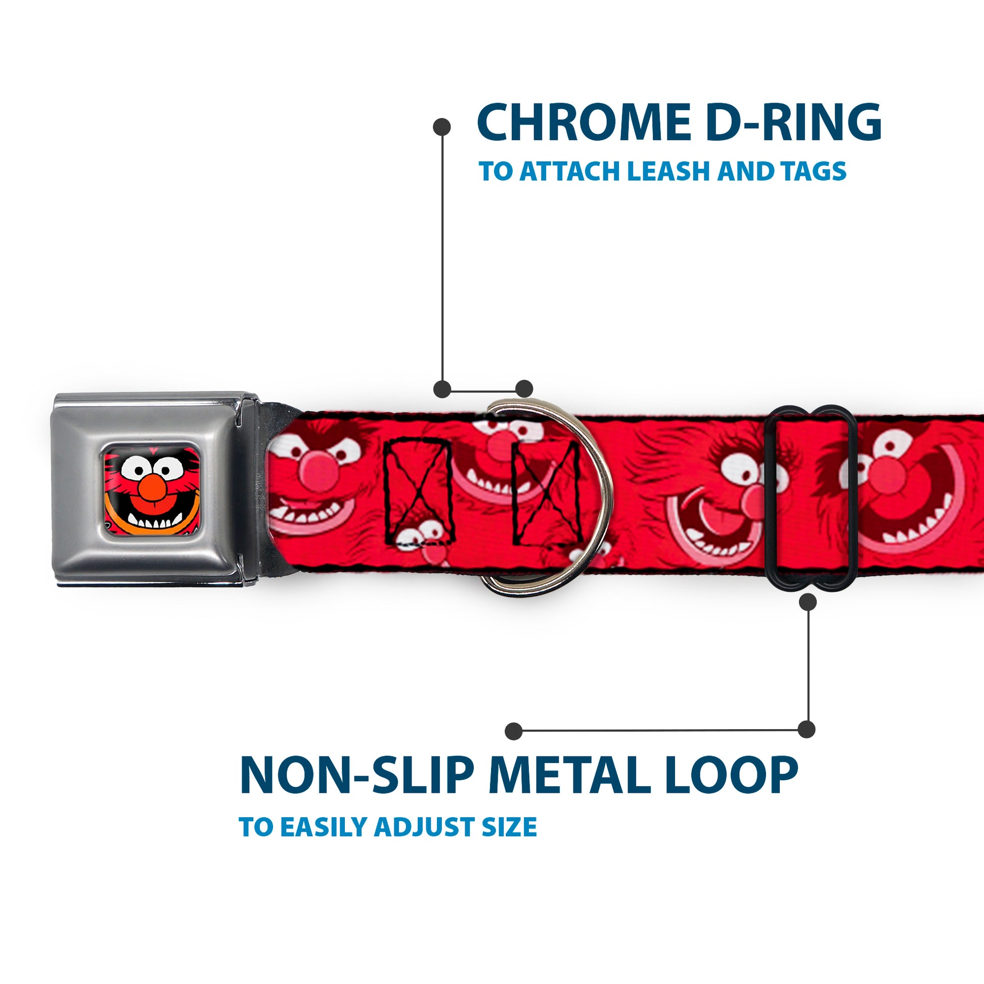Muppets Animal Face Seatbelt Buckle Dog Collar Seatbelt Buckle Collars Disney