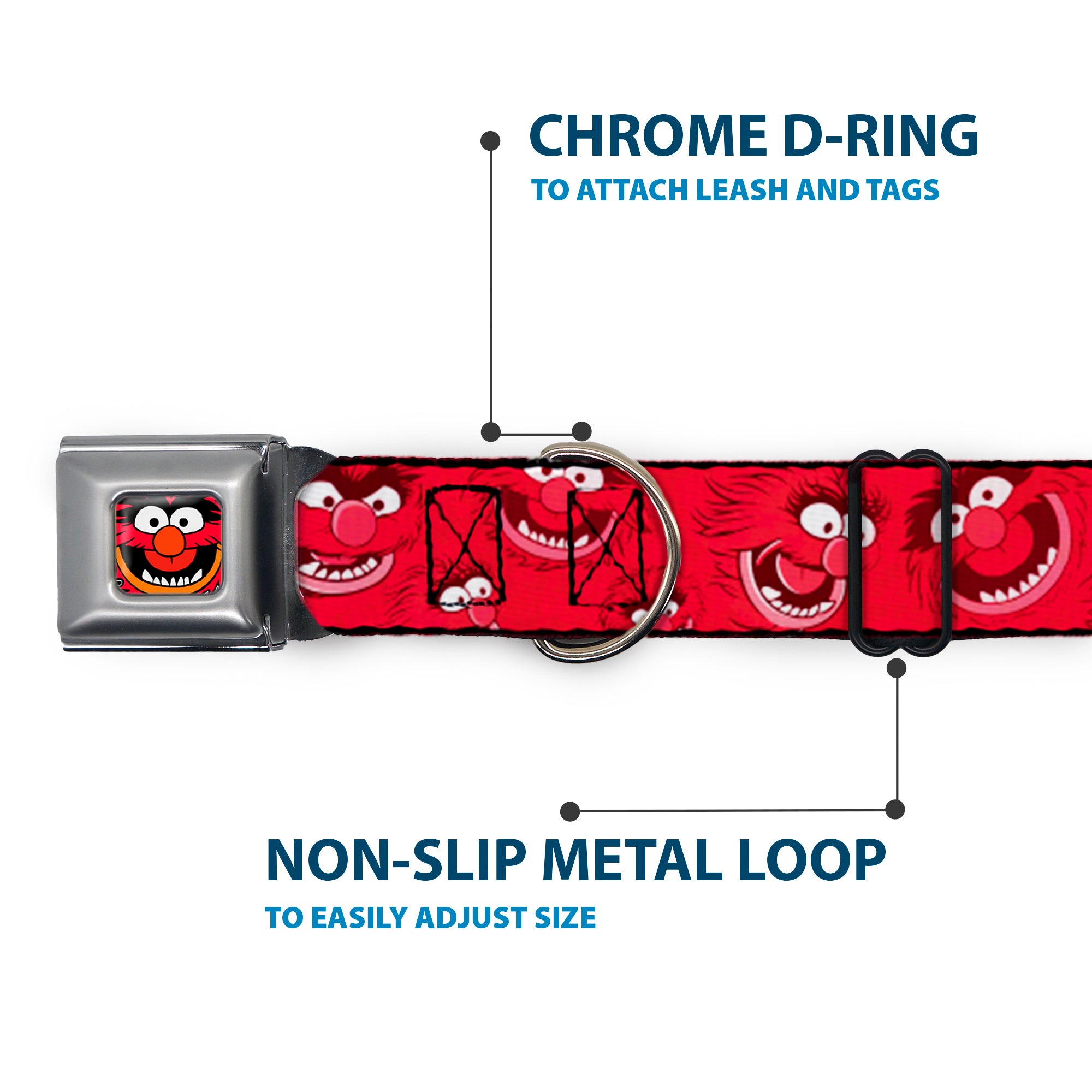 Muppets Animal Face Seatbelt Buckle Dog Collar Seatbelt Buckle Collars Disney