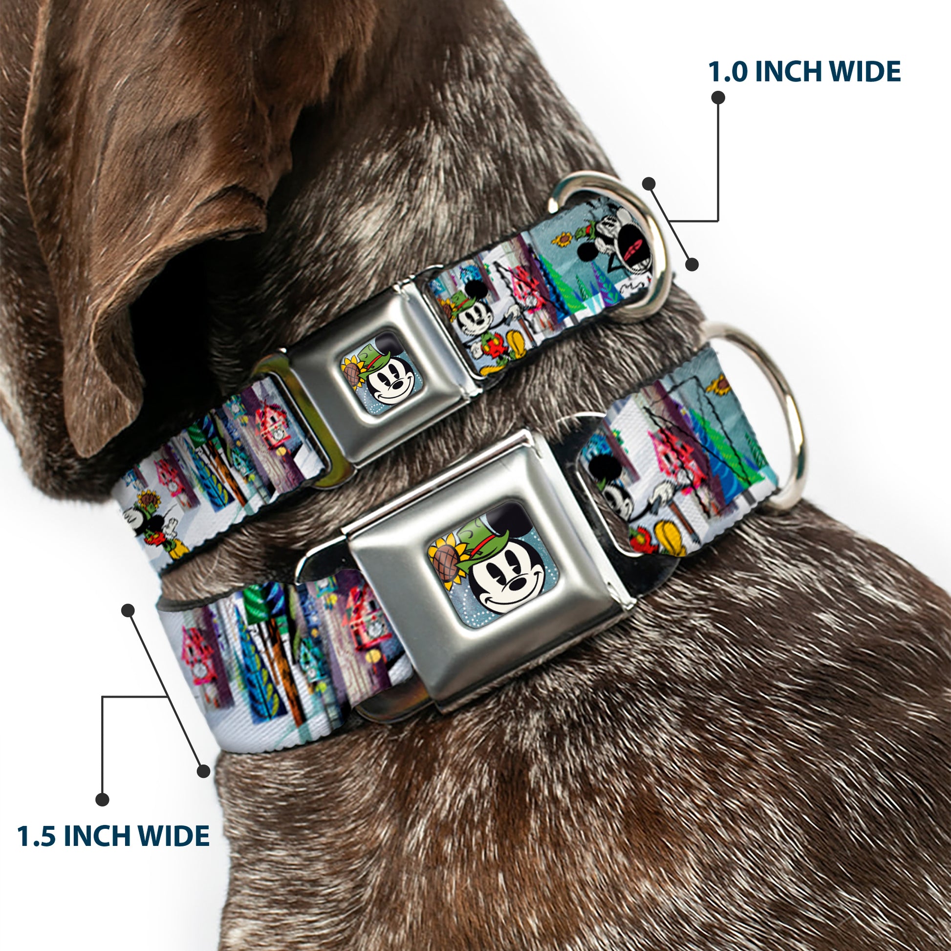 Yodelberg Mickey Full Color Seatbelt Buckle Collar - Mickey & Minnie Yodelberg Scenes Seatbelt Buckle Collars Disney