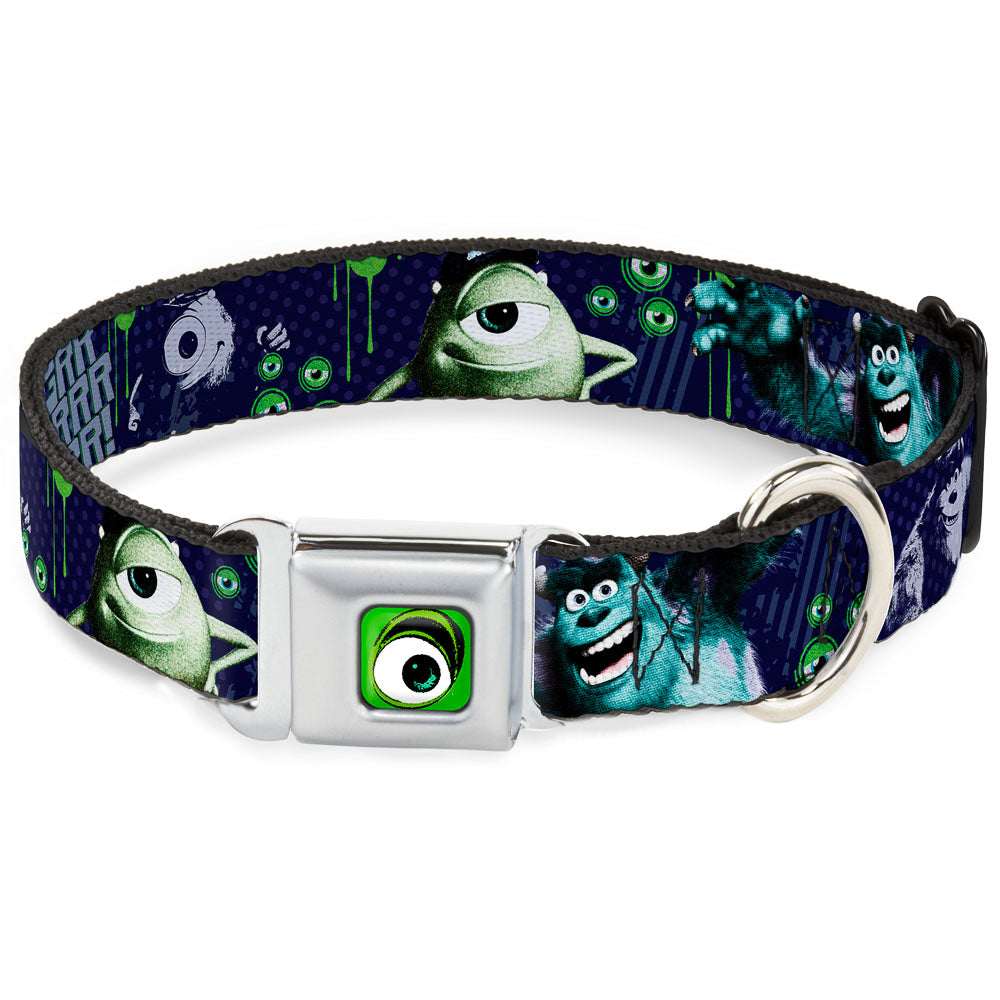 Monster Wide Eye Full Color Seatbelt Buckle Collar - Monsters University Sully & Mike Poses/GRRRRR! Seatbelt Buckle Collars Disney