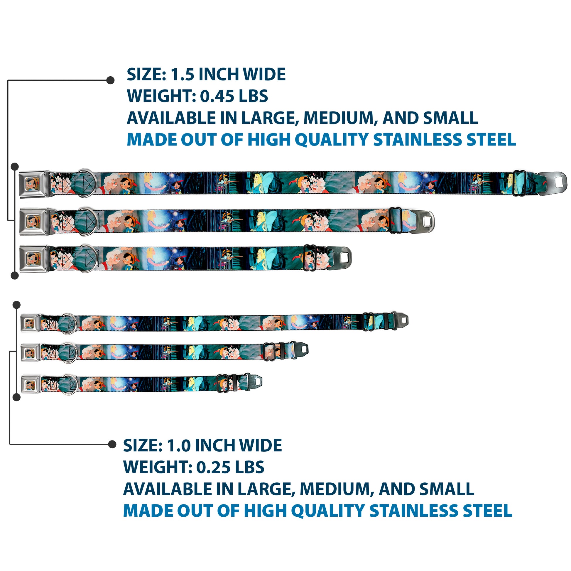 Pinochio Puppet Full Color Tan Seatbelt Buckle Collar - PINOCCHIO/Jiminy Cricket Workshop Tools Seatbelt Buckle Collars Disney