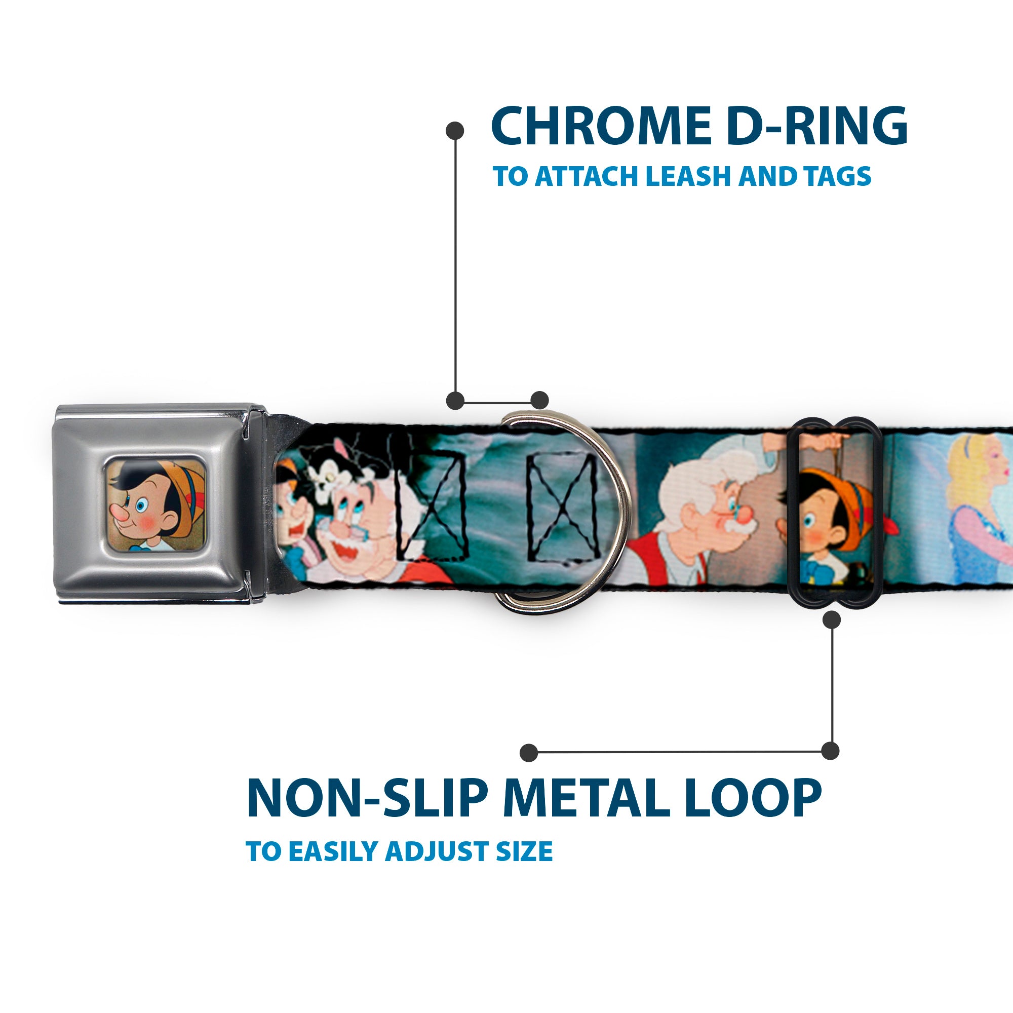 Pinochio Puppet Full Color Tan Seatbelt Buckle Collar - PINOCCHIO/Jiminy Cricket Workshop Tools Seatbelt Buckle Collars Disney