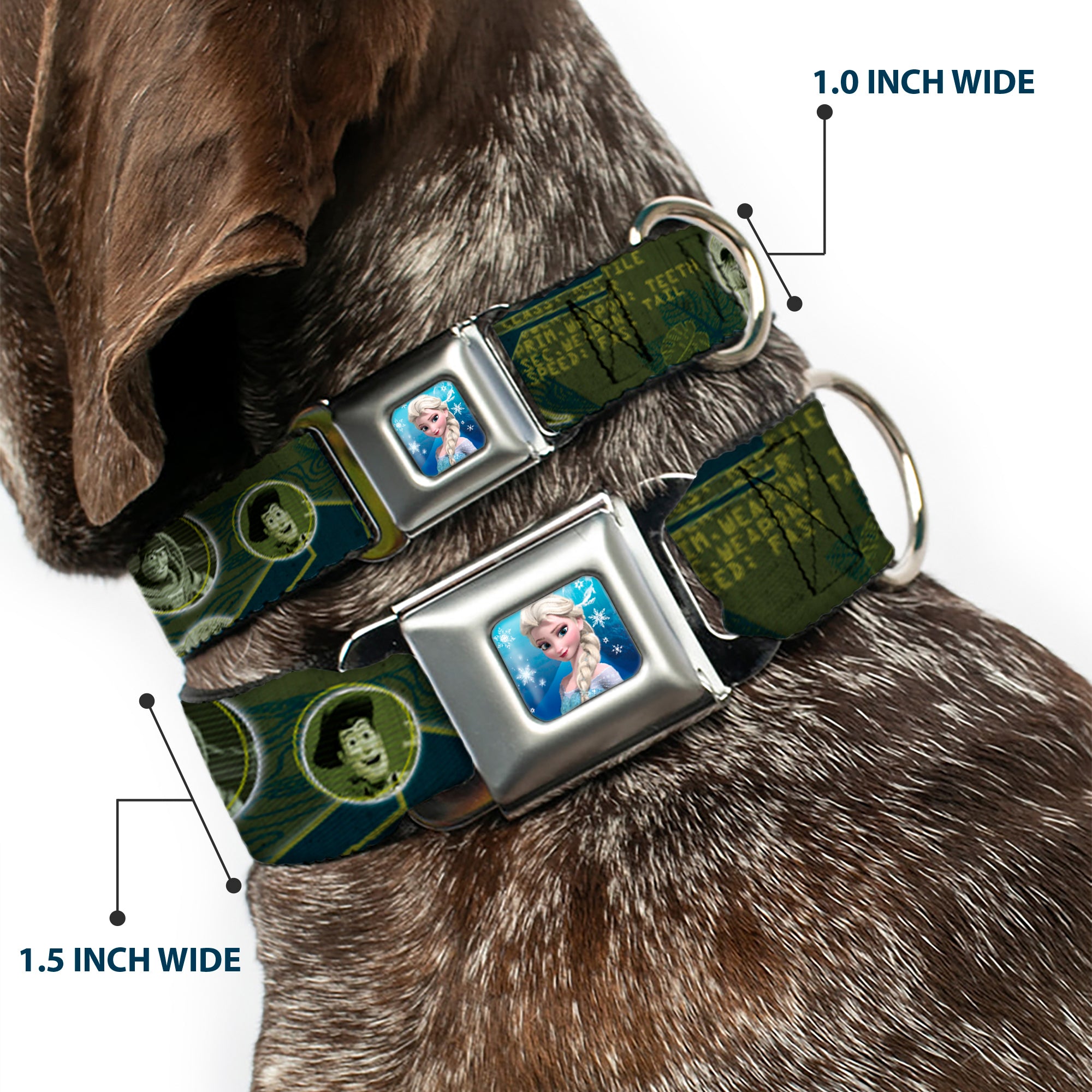 Rex Silhouette Full Colot Black Blue Green Seatbelt Buckle Collar - Buzz Poses/Stars LIKE A BUZZ Seatbelt Buckle Collars Disney