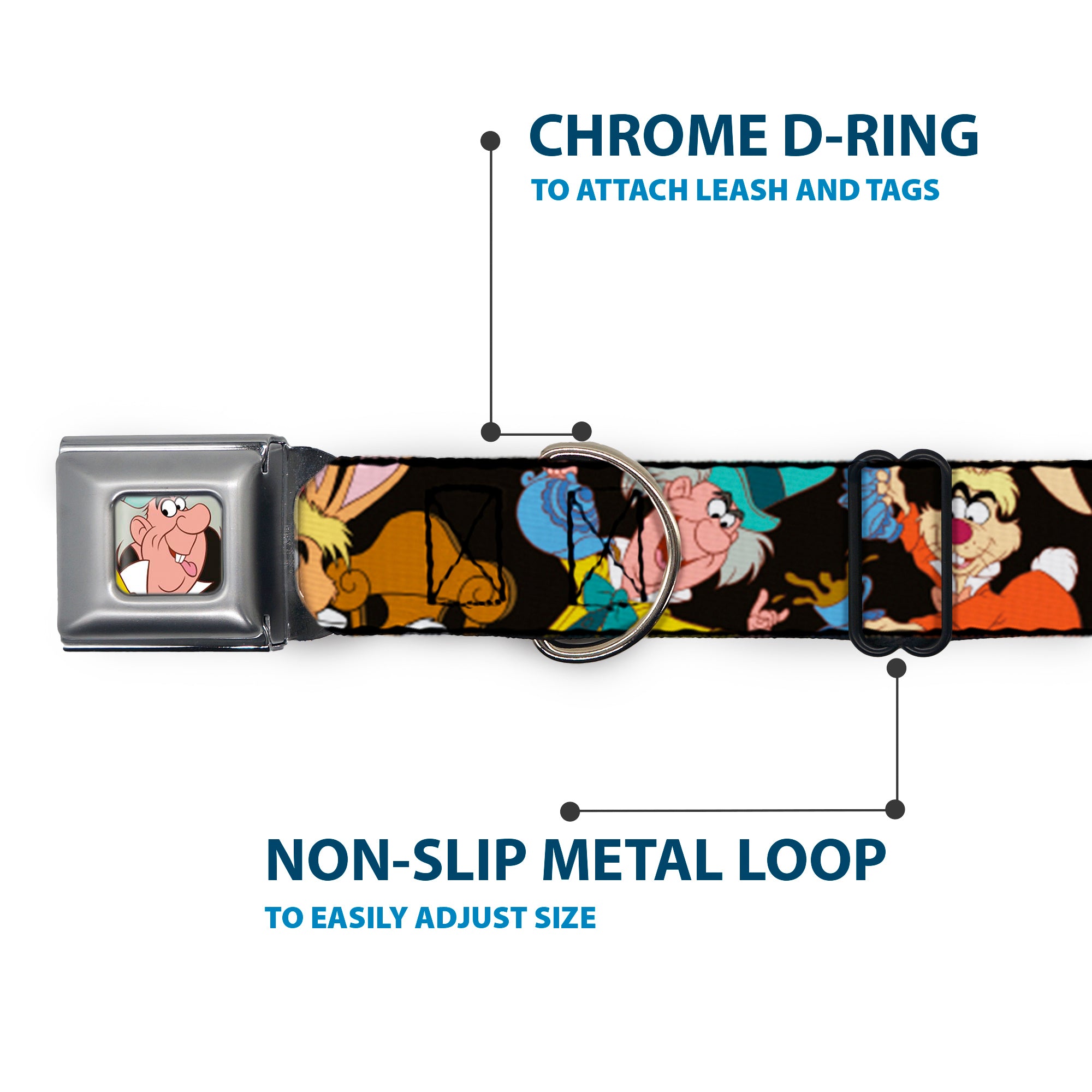 Mad Hatter Face Full Color Seatbelt Buckle Collar - Mad Hatter's Tea Party Poses Seatbelt Buckle Collars Disney