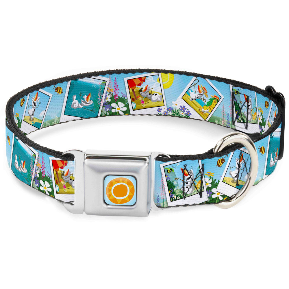 Frozen Sun Full Color Blue/Yellows Seatbelt Buckle Collar - Olaf Summertime Snapshots Seatbelt Buckle Collars Disney