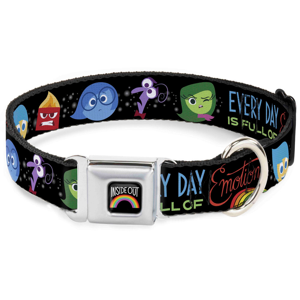 INSIDE OUT Rainbow Full Color Black/White/Multi Color Seatbelt Buckle Collar - INSIDE OUT/Emotion Expressions/EVERY DAY IS FULL OF EMOTIONS Seatbelt Buckle Collars Disney