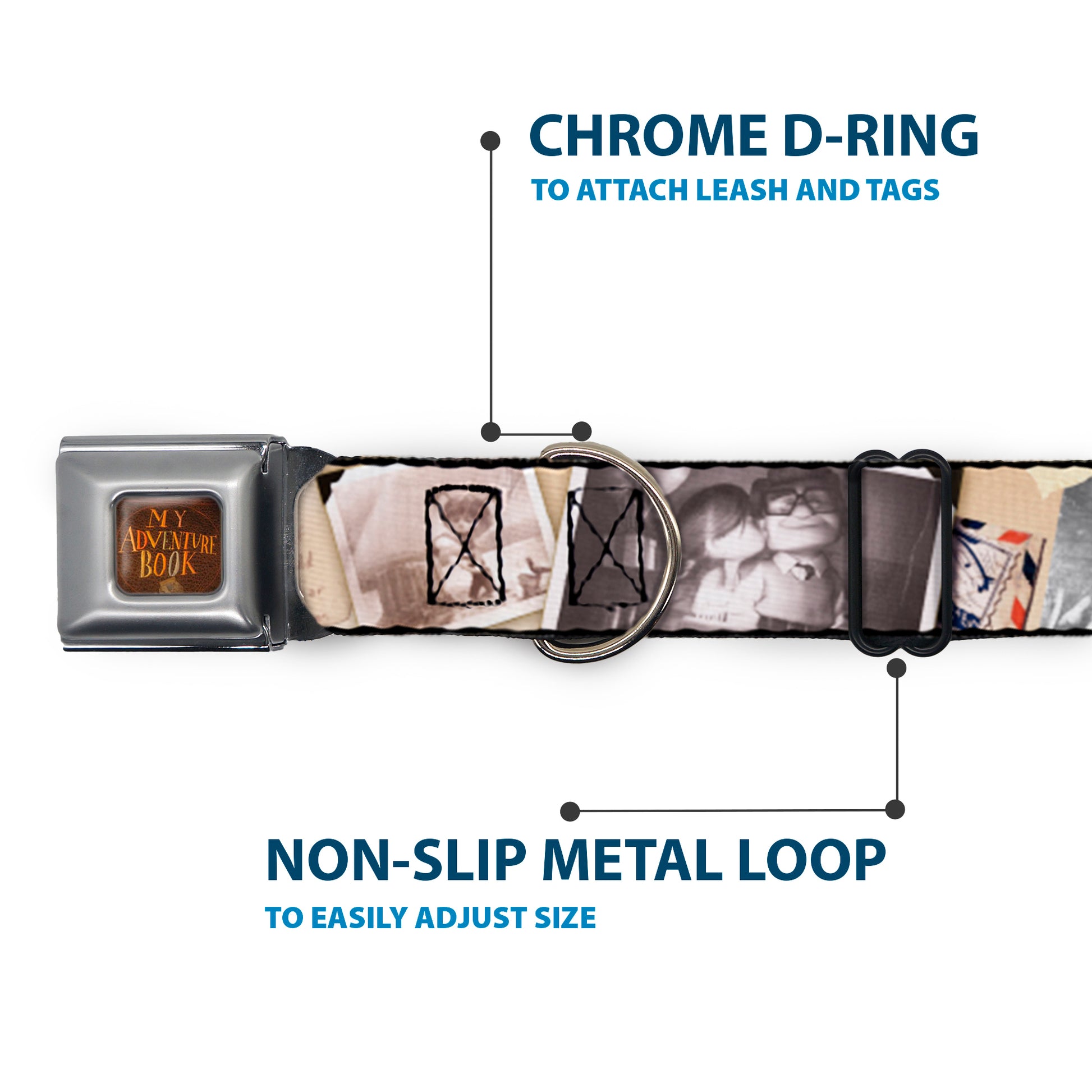 Up MY ADVENTURE BOOK Cover Full Color Seatbelt Buckle Collar - Up Adventure Book Snapshots/Post Cards Seatbelt Buckle Collars Disney