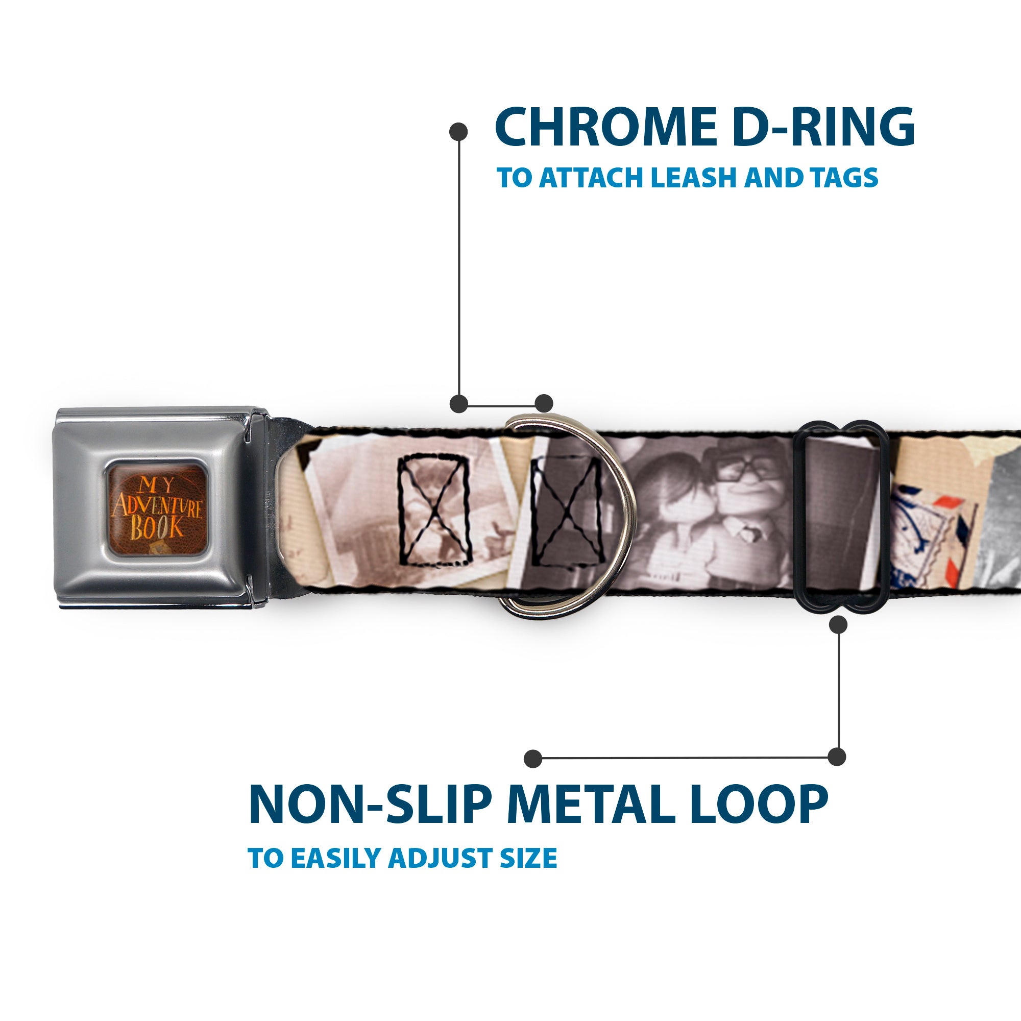 Up MY ADVENTURE BOOK Cover Full Color Seatbelt Buckle Collar - Up Adventure Book Snapshots/Post Cards Seatbelt Buckle Collars Disney