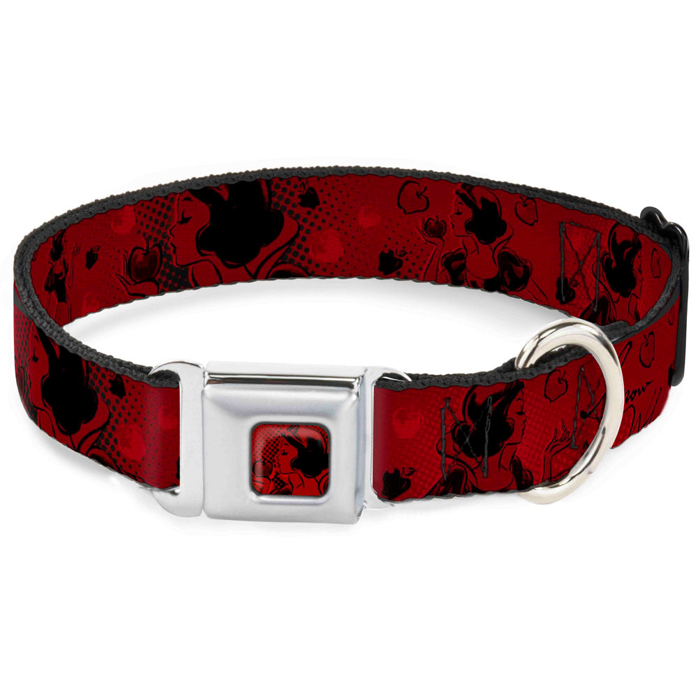 Snow White & Apple Full Color Reds/Black Seatbelt Buckle Collar - SNOW WHITE Poses/Apple Halftone Reds/Black Seatbelt Buckle Collars Disney