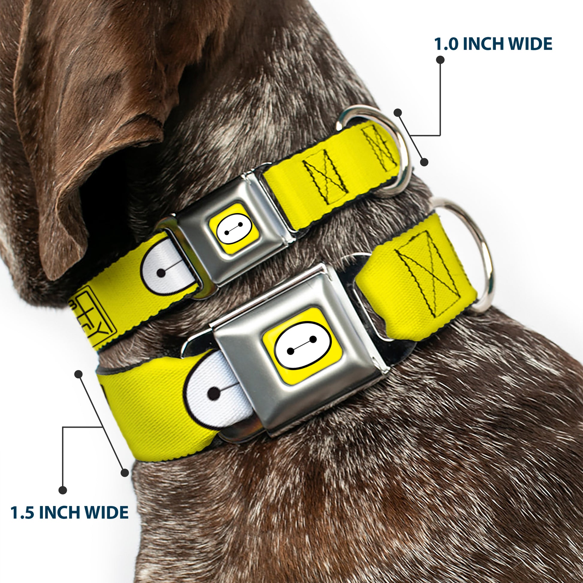 Baymax Face Full Color Yellow Black White Seatbelt Buckle Collar - BAYMAX Hanko/Face Yellow/Black/White Seatbelt Buckle Collars Disney