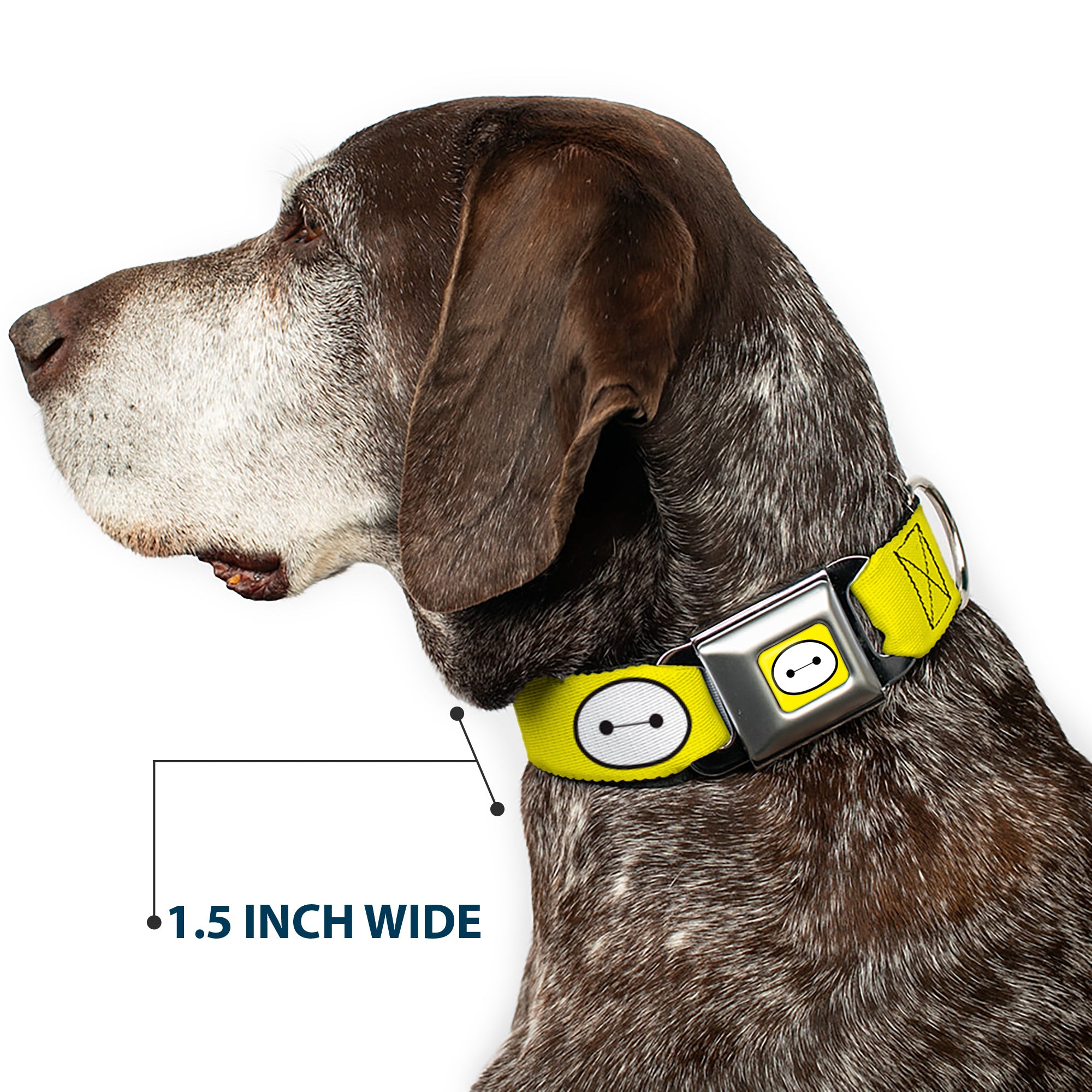 Baymax Face Full Color Yellow Black White Seatbelt Buckle Collar - BAYMAX Hanko/Face Yellow/Black/White Seatbelt Buckle Collars Disney