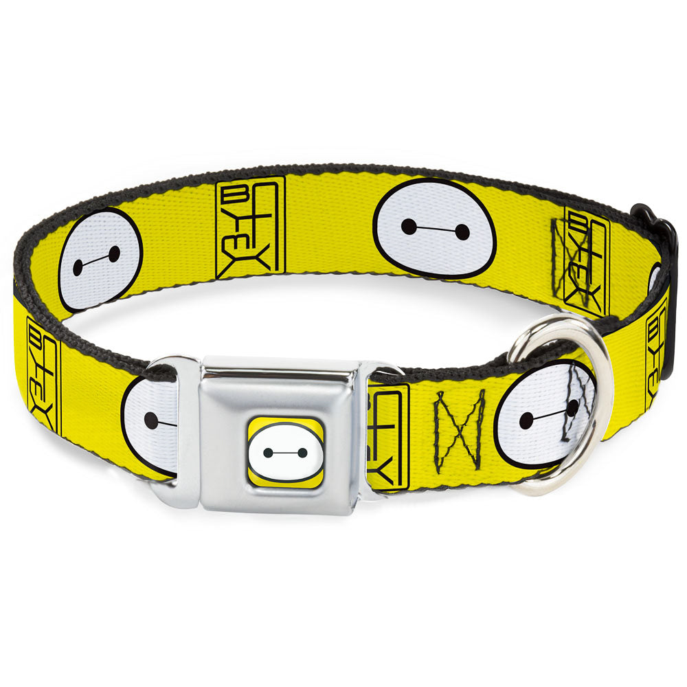 Baymax Face Full Color Yellow Black White Seatbelt Buckle Collar - BAYMAX Hanko/Face Yellow/Black/White Seatbelt Buckle Collars Disney