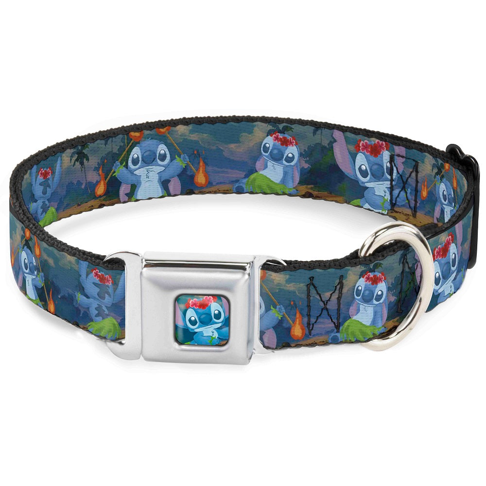 Stitch Hula Pose Full Color Seatbelt Buckle Collar - Stitch Hula Dance 5-Poses Seatbelt Buckle Collars Disney