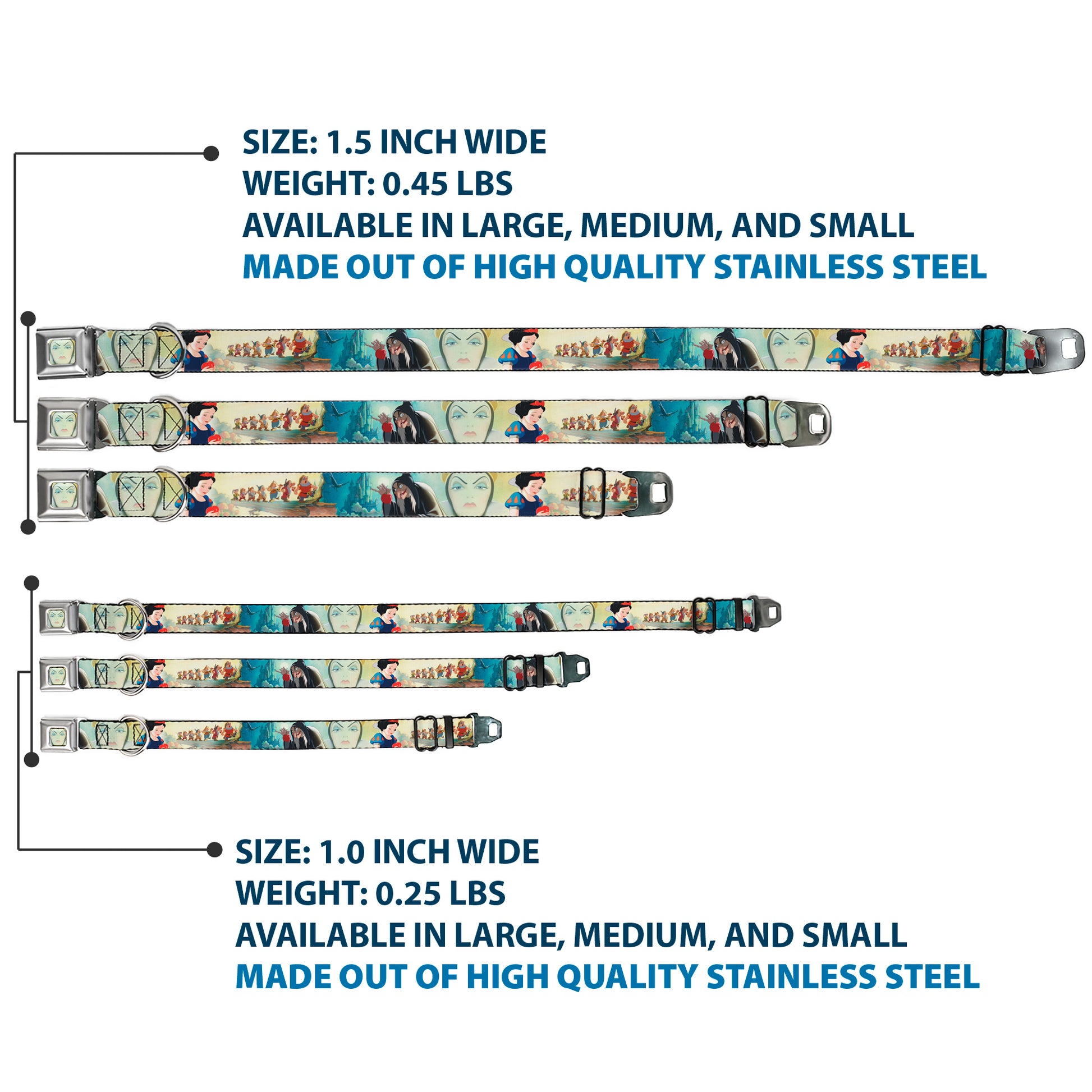 Evil Queen Face CLOSE-UP Full Color Seatbelt Buckle Collar - Snow White/Dwarves/Old Witch/Evil Queen Scenes Seatbelt Buckle Collars Disney