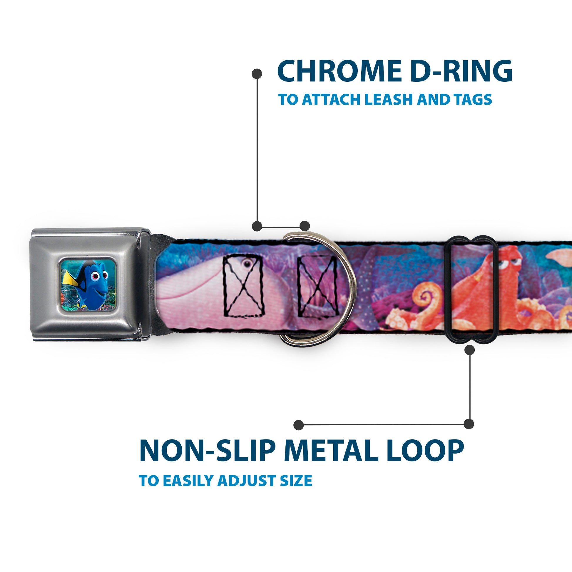 Dory Pose Seatbelt Buckle Collar - Dory & 5-Friends Under the Sea Seatbelt Buckle Collars Disney