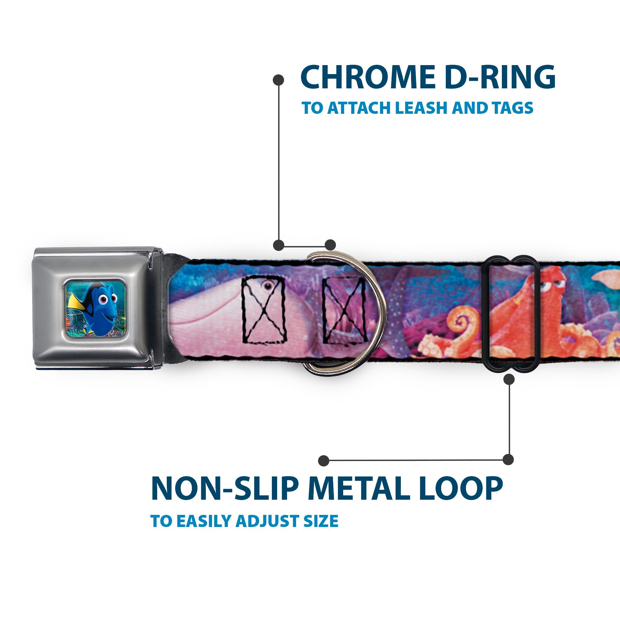 Dory Pose Seatbelt Buckle Collar - Dory & 5-Friends Under the Sea Seatbelt Buckle Collars Disney