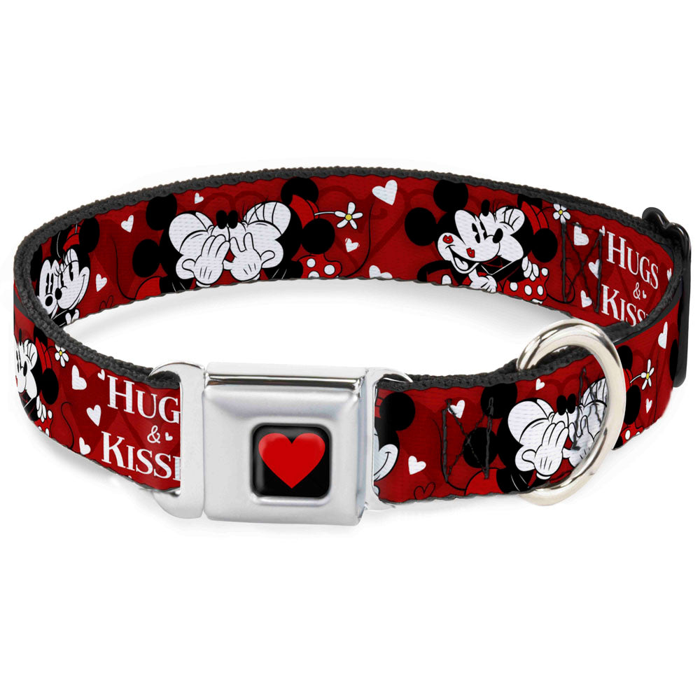 Heart Full Color Black/Red Seatbelt Buckle Collar - Mickey & Minnie HUGS & KISSES Poses Reds/White Seatbelt Buckle Collars Disney