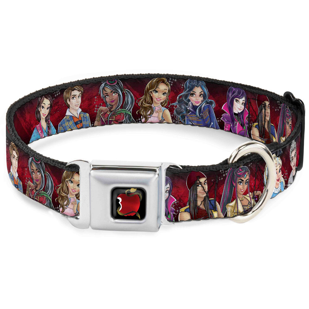 Descendants Apple Full Color Black/Red/Gold Seatbelt Buckle Collar - Descendants 11-Character Group Pose Reds/Gray Seatbelt Buckle Collars Disney