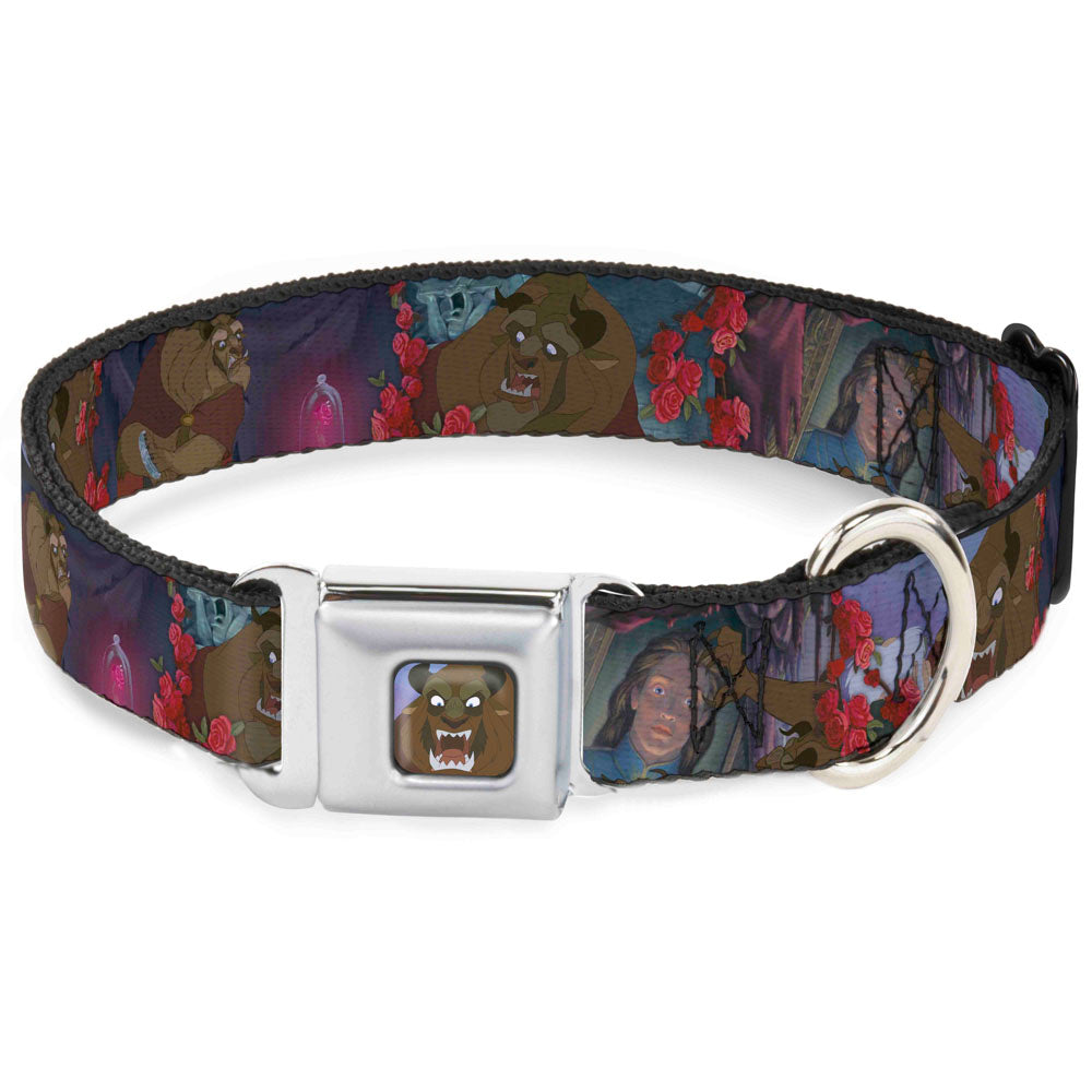 Beast Face CLOSE-UP Full Color Seatbelt Buckle Collar - Beast 4-Scenes/Roses Seatbelt Buckle Collars Disney