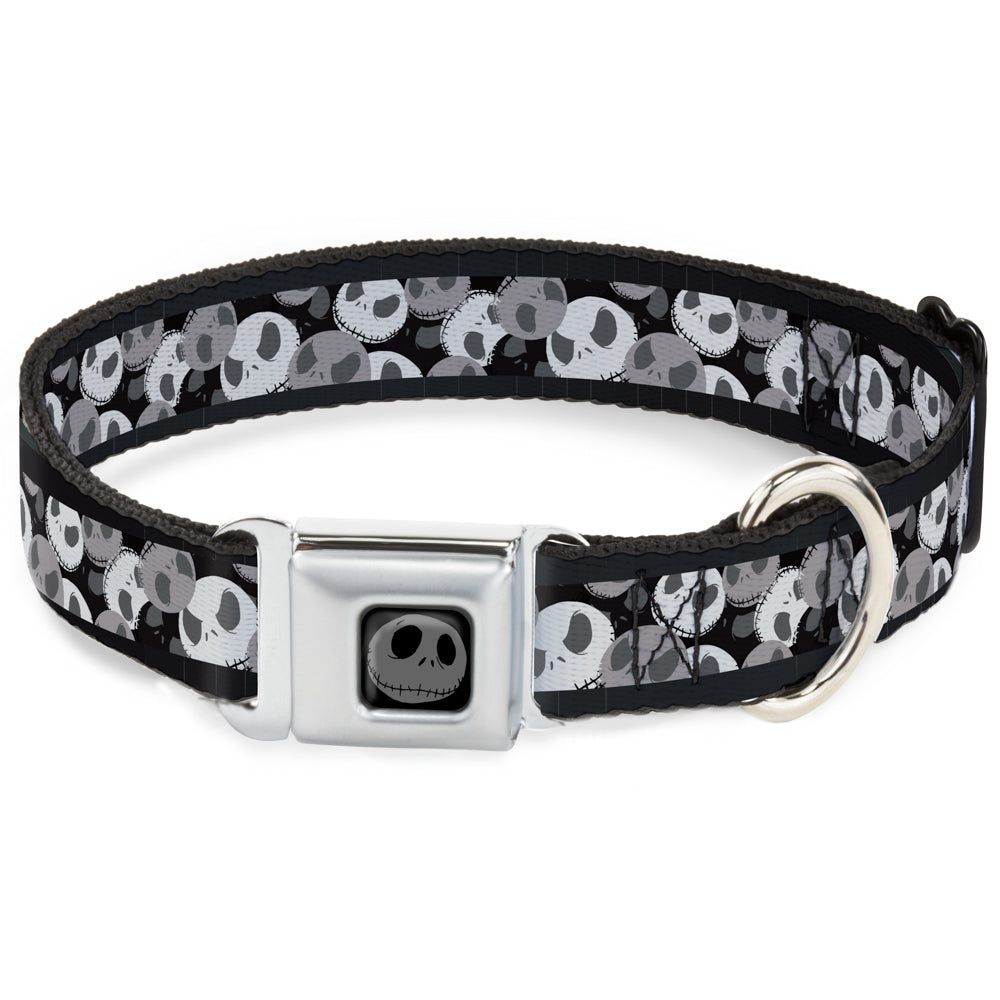 Jack Expression5 Black Silver Seatbelt Buckle Collar - Nightmare Before Christmas Jack Expression Stacked Black/Grays Seatbelt Buckle Collars Disney
