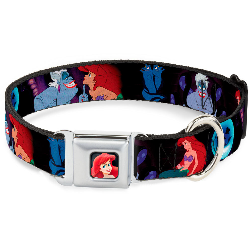 Ariel CLOSE-UP Full Color Seatbelt Buckle Collar - The Little Mermaid Ariel & Ursula Scenes Seatbelt Buckle Collars Disney