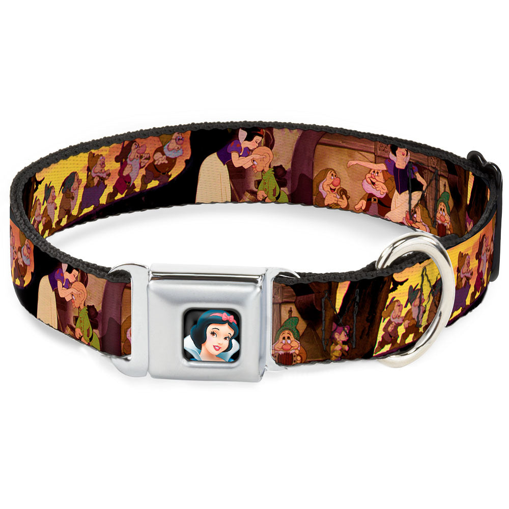 Snow White Full Color Black Seatbelt Buckle Collar - Snow White & the Seven Dwarfs Scenes Seatbelt Buckle Collars Disney