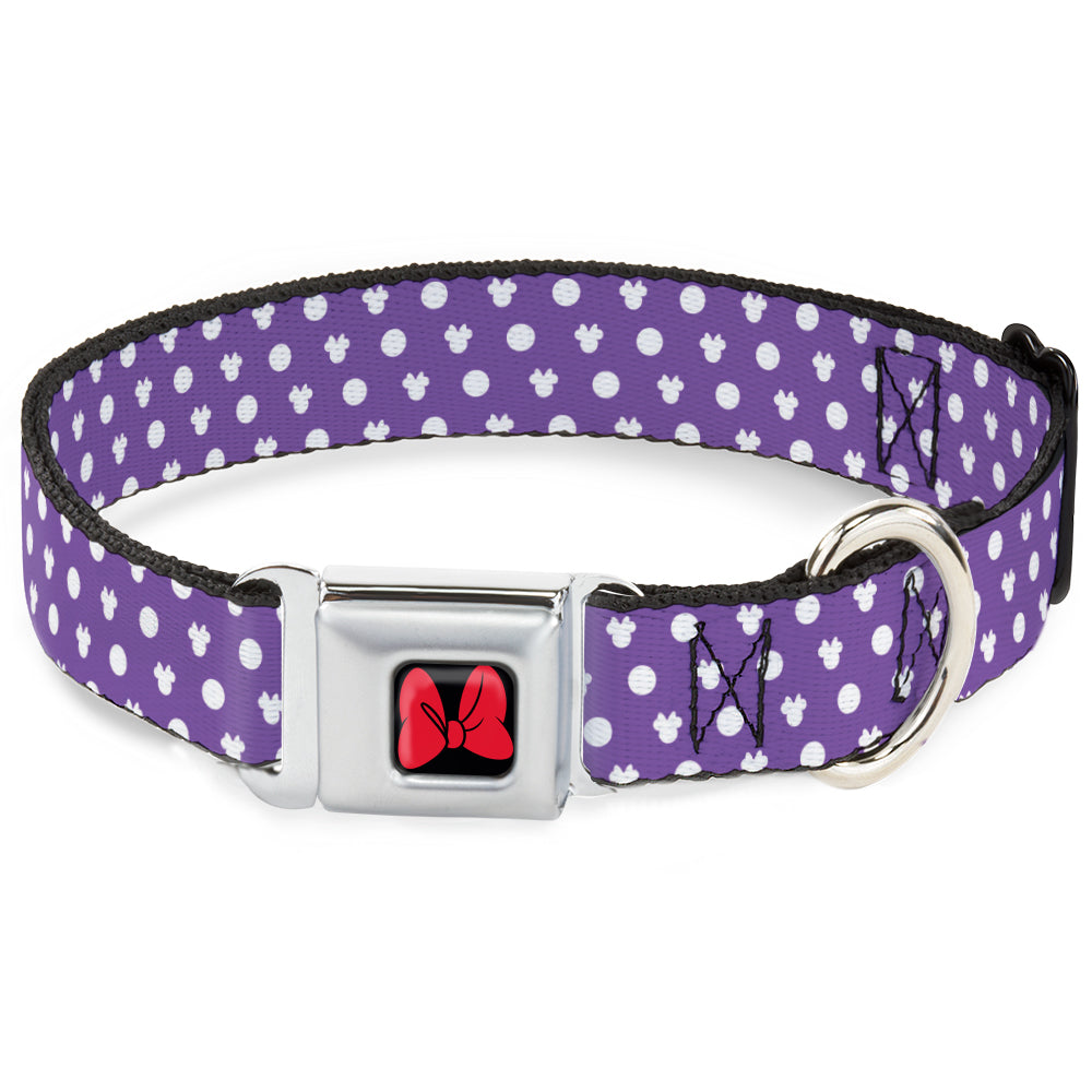 Dog Collar DYYR-Minnie Mouse Bow Full Color Black/Red - Minnie Mouse Ears Monogram/Dots Purple/White Seatbelt Buckle Collars Disney