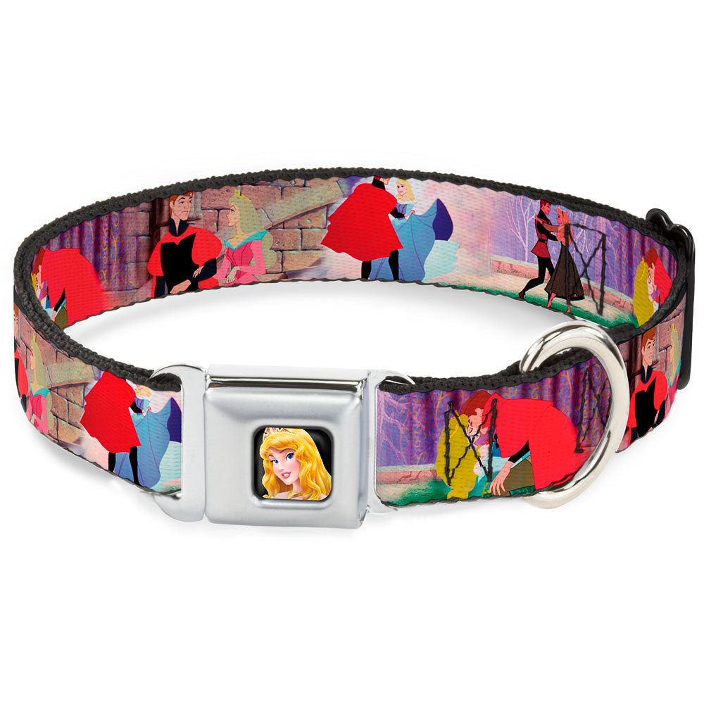 Sleeping Beauty Princess Aurora Full Color Seatbelt Buckle Collar - Sleeping Beauty & Prince Scenes Seatbelt Buckle Collars Disney