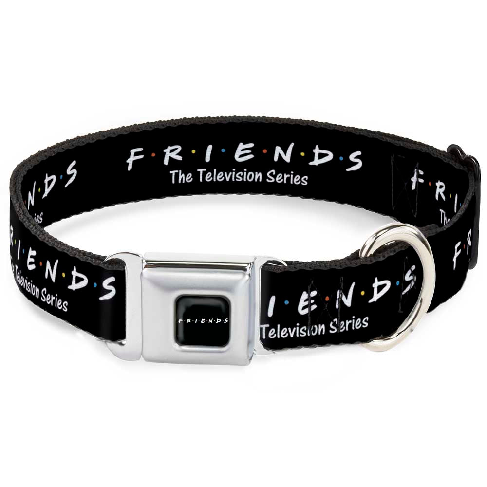 FRIENDS Logo Full Color Black/White/Multi Color Seatbelt Buckle Collar - FRIENDS-THE TELEVISION SERIES Logo Black/White/Multi Color Seatbelt Buckle Collars Friends
