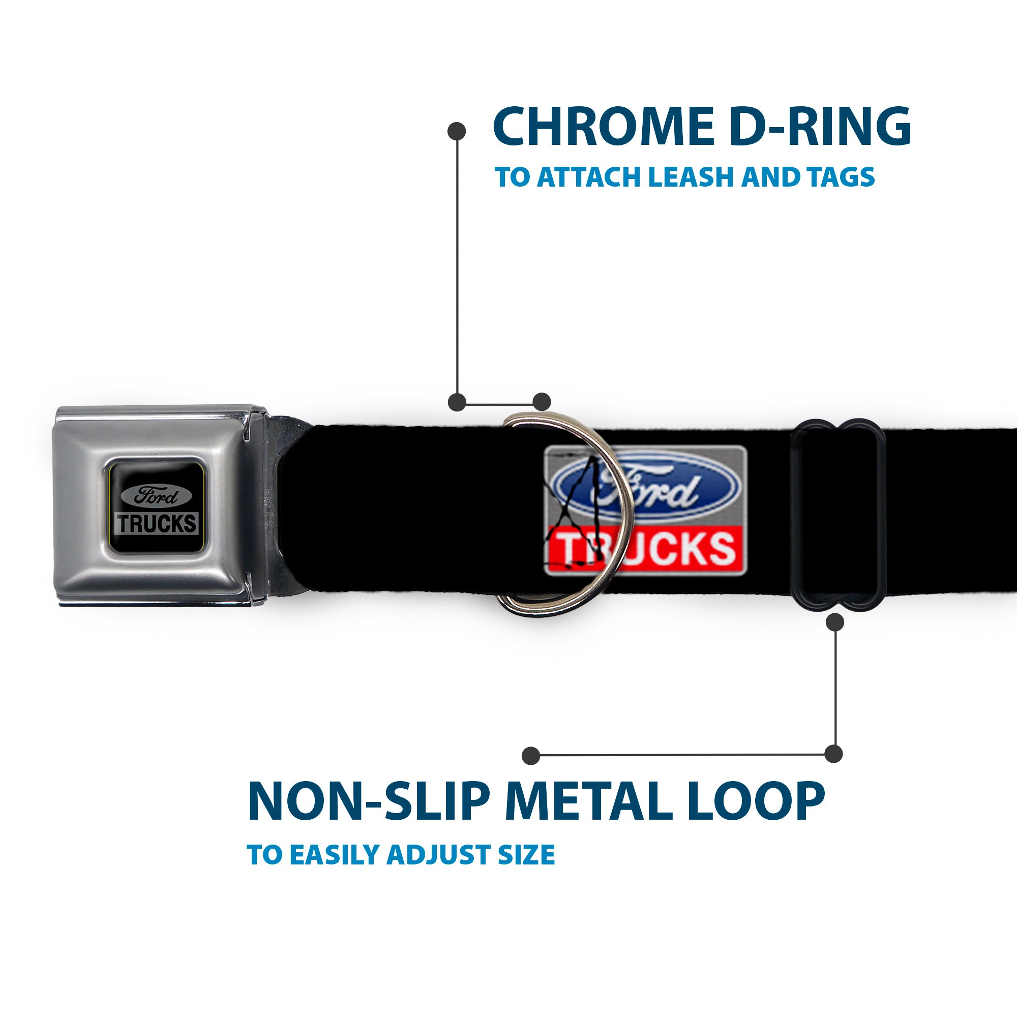 Ford Trucks Seatbelt Buckle Collar - Ford Trucks Logo REPEAT Seatbelt Buckle Collars Ford