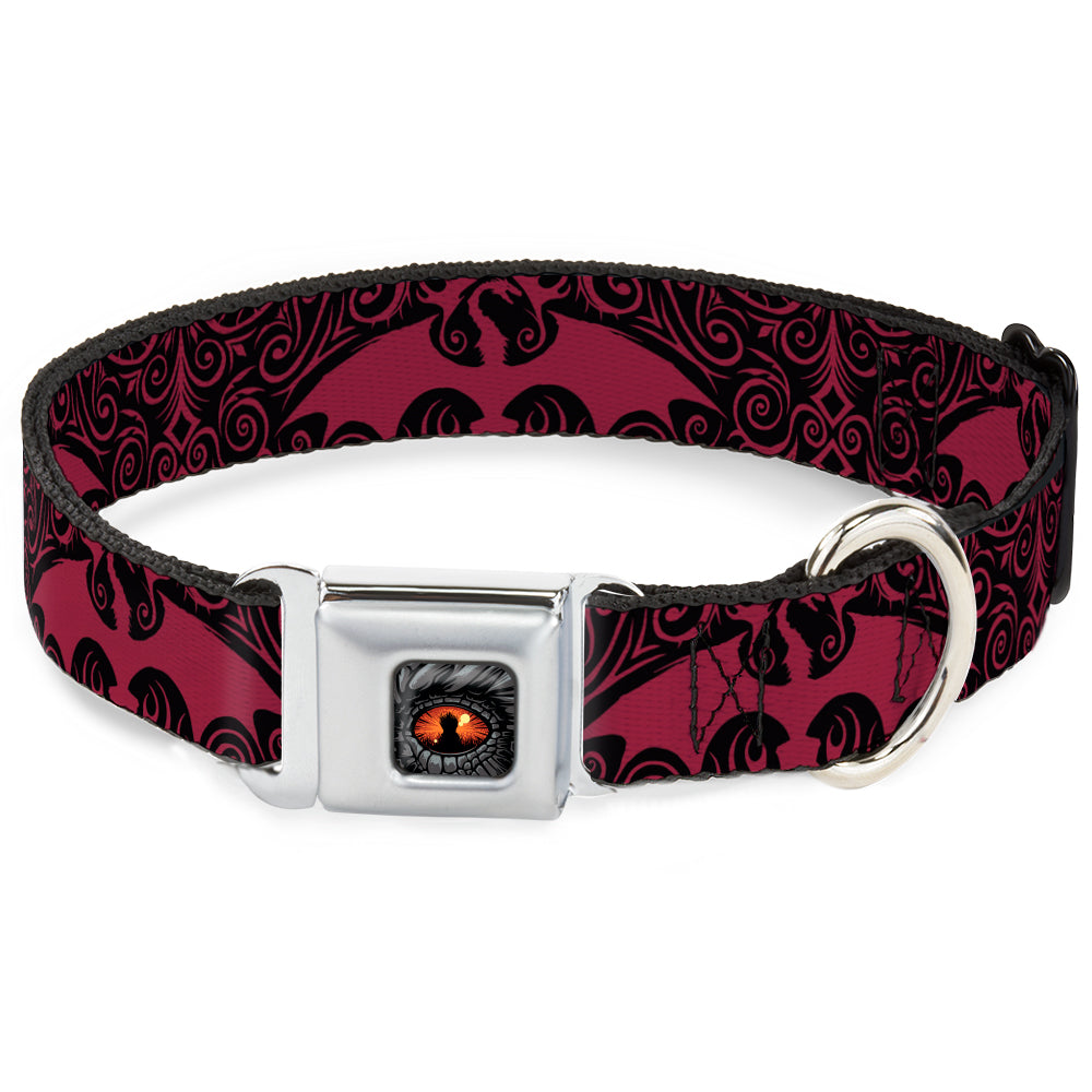 House of the Dragon Eye Throne Icon Full Color Black/Gray/Orange Seatbelt Buckle Collar - HOUSE OF THE DRAGON Dragon Icon Black/Red/White Seatbelt Buckle Collars House of the Dragon